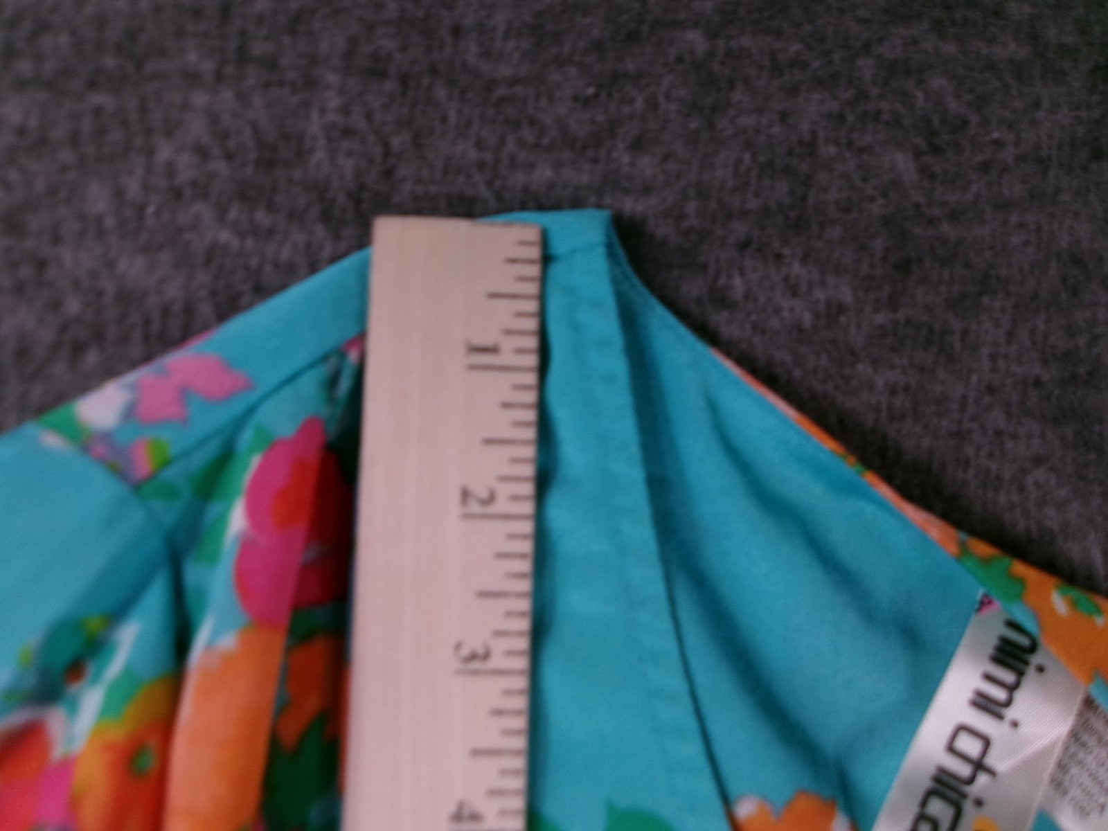 Mimi Chica Dress Womens M Aqua Floral Button Front Elastic Waist Roll Tab Sleeve