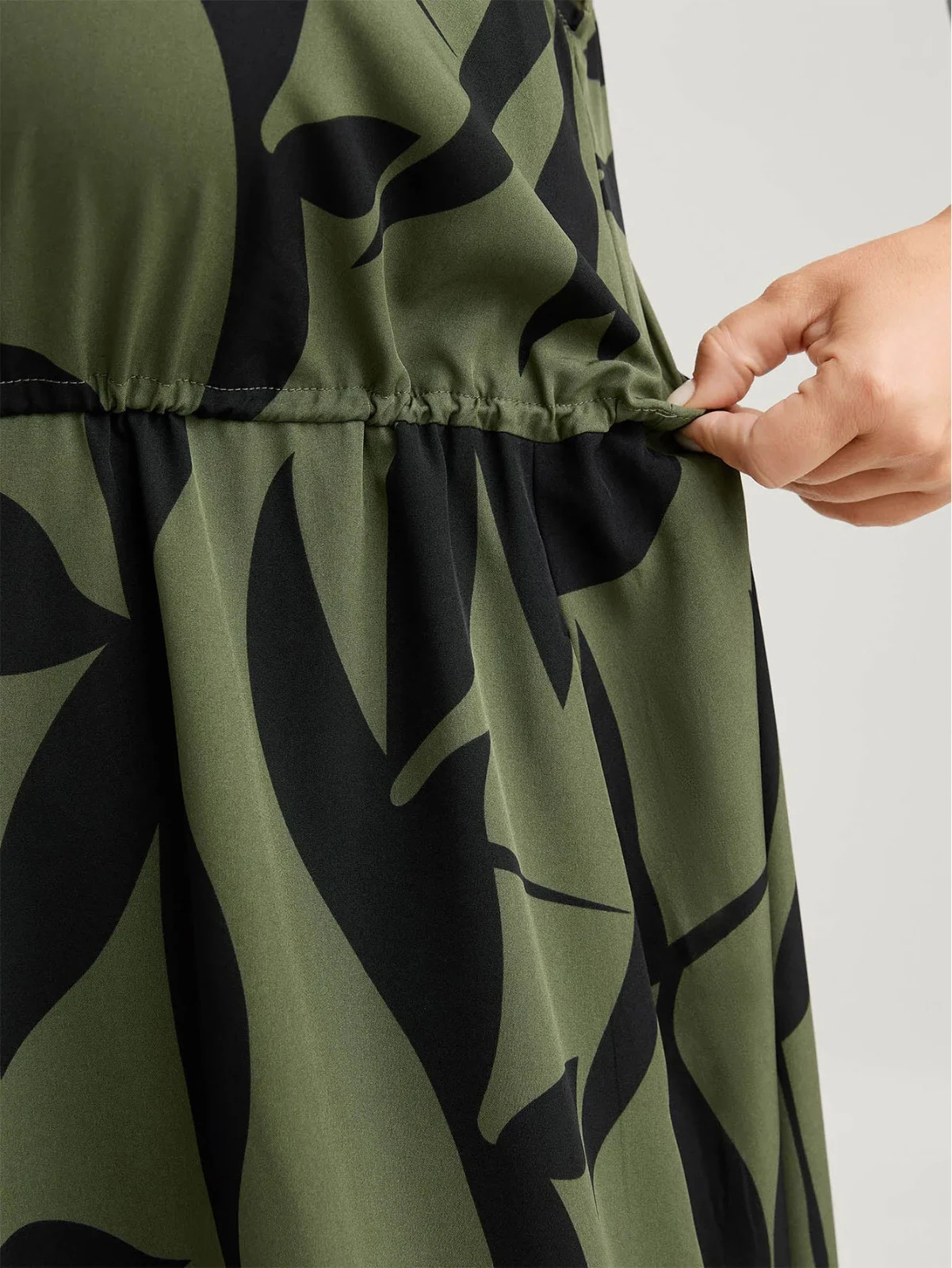 Floral Flutter-Sleeve Drawstring-Waist Maxi Midi Slimming Dress (XL, 2XL, 3XL)