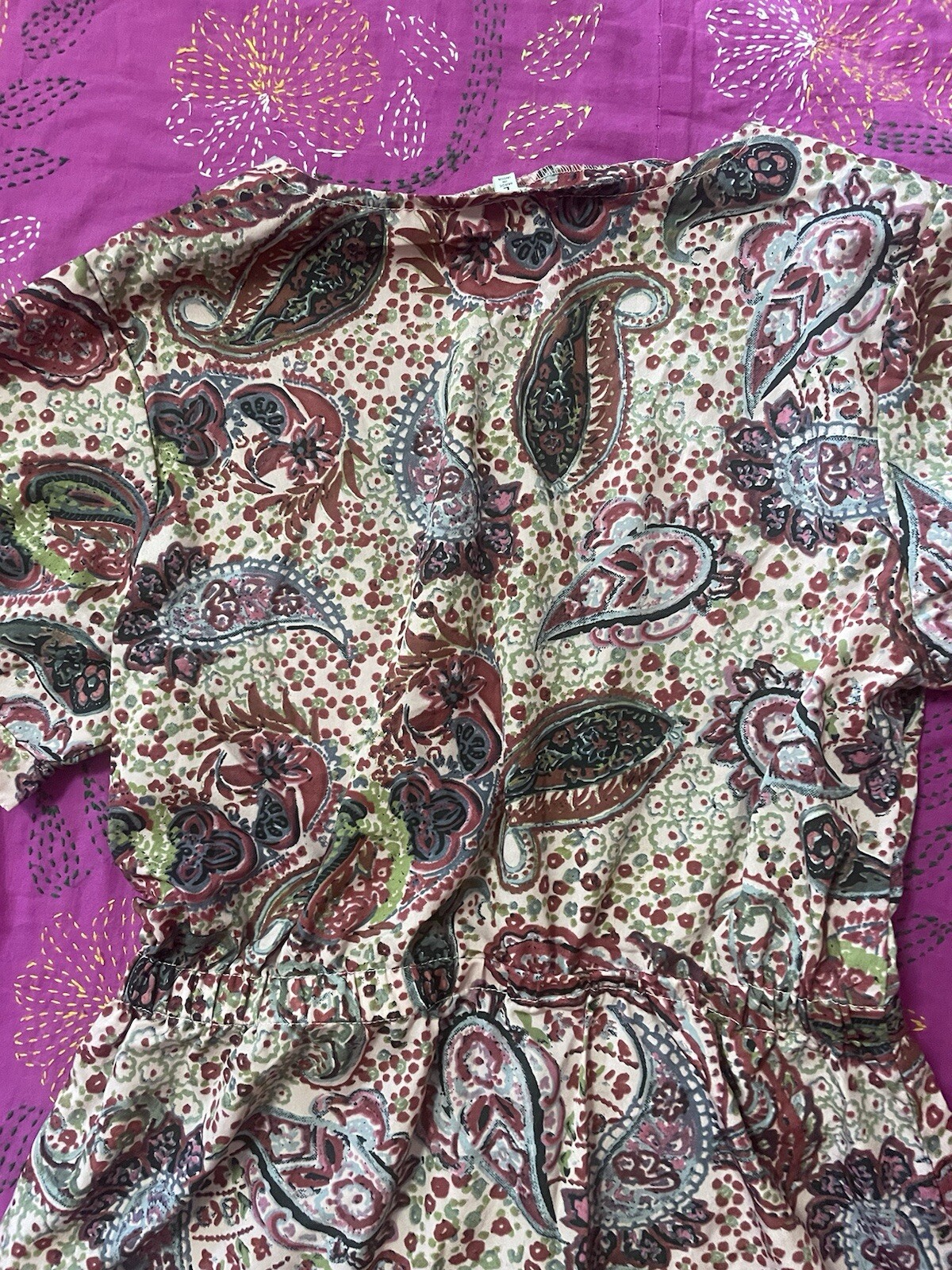 Ladies MPH Collection Paisley Print 70’s Style Casual Disco Dress. Size Large