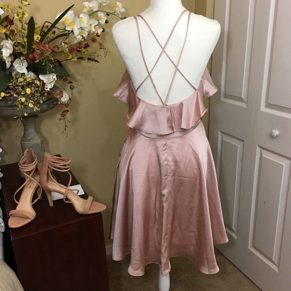 Gianni Bini Spaghetti Strap Scoop Neckline Ruffle Mini DRESS Romantic Coquette