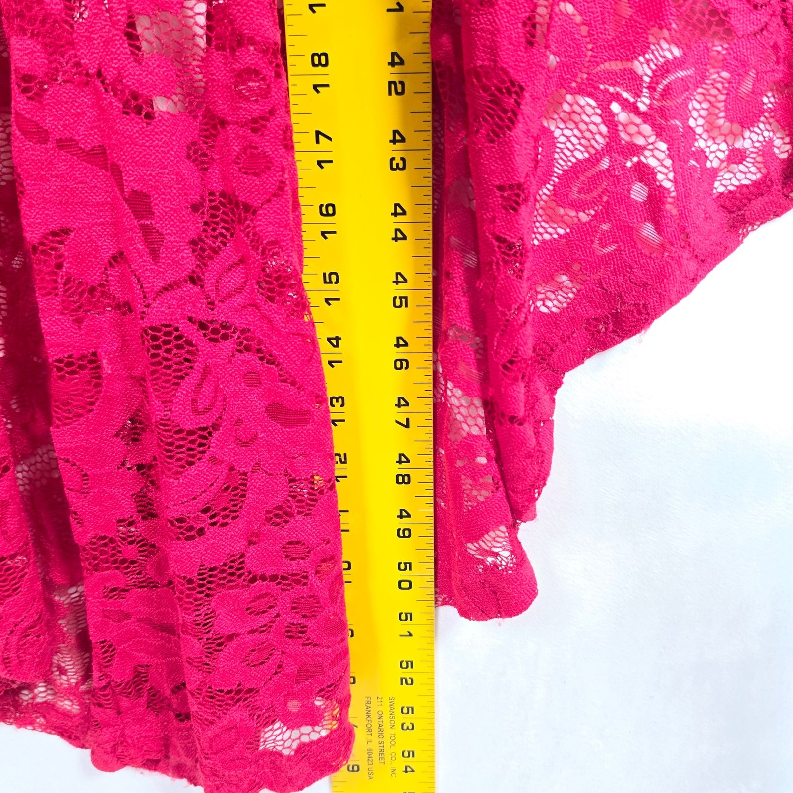 High Low Lace Dress Women’s S Fuchsia Formal Party Cocktail Fit Flare Romantic