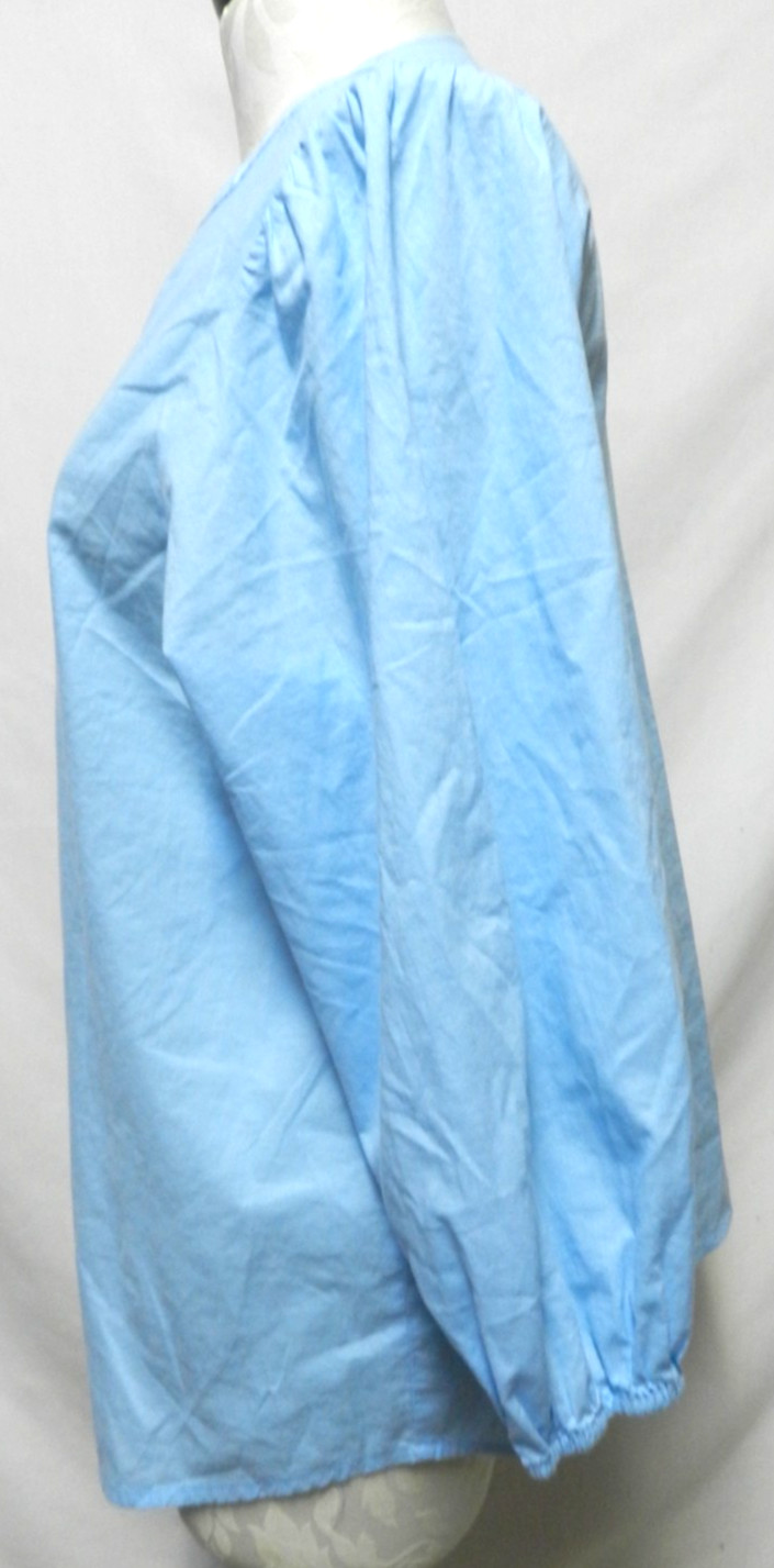 J Mclaughlin Size Sz Large Lg L twill Cotton blue button down top blouse 3/4 slv