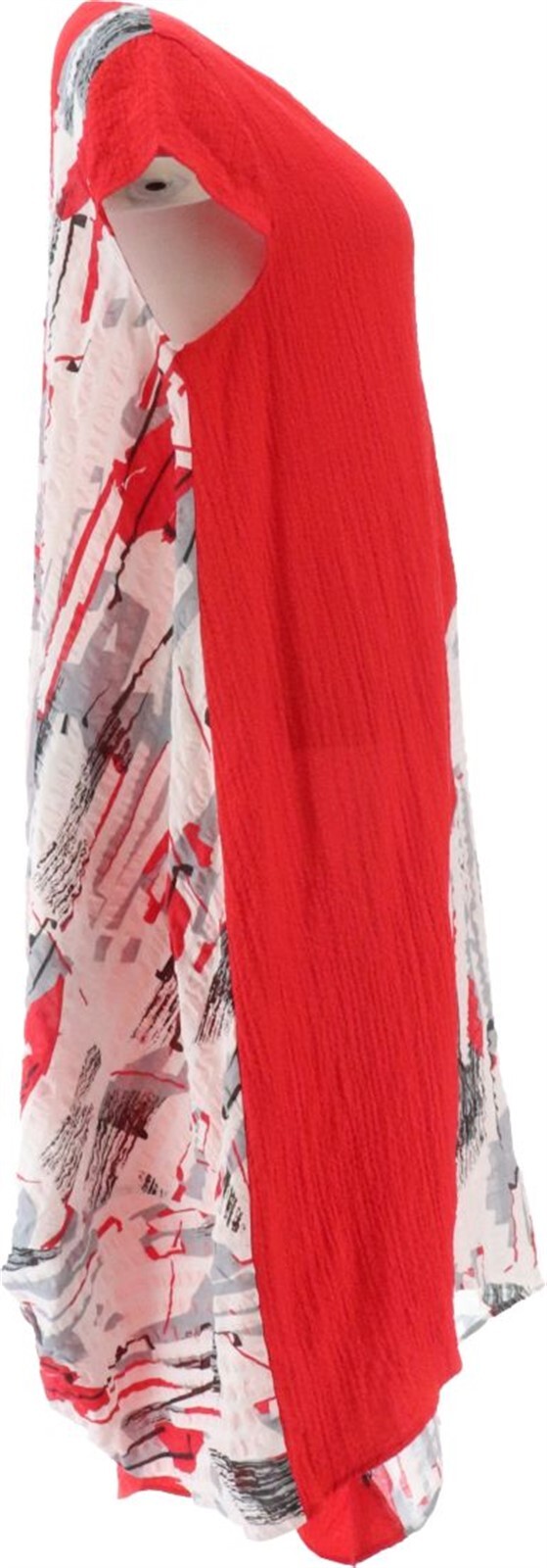 Truth + Style Cotton Blend Abstract Printed Dress Red Abstract XL NWOT (794)