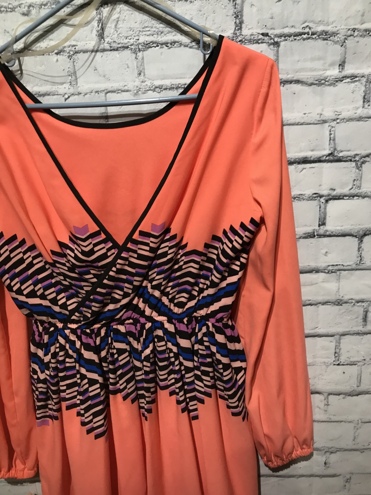 NEW GB, Women S, Orange Long Sleeve Pullover Dress