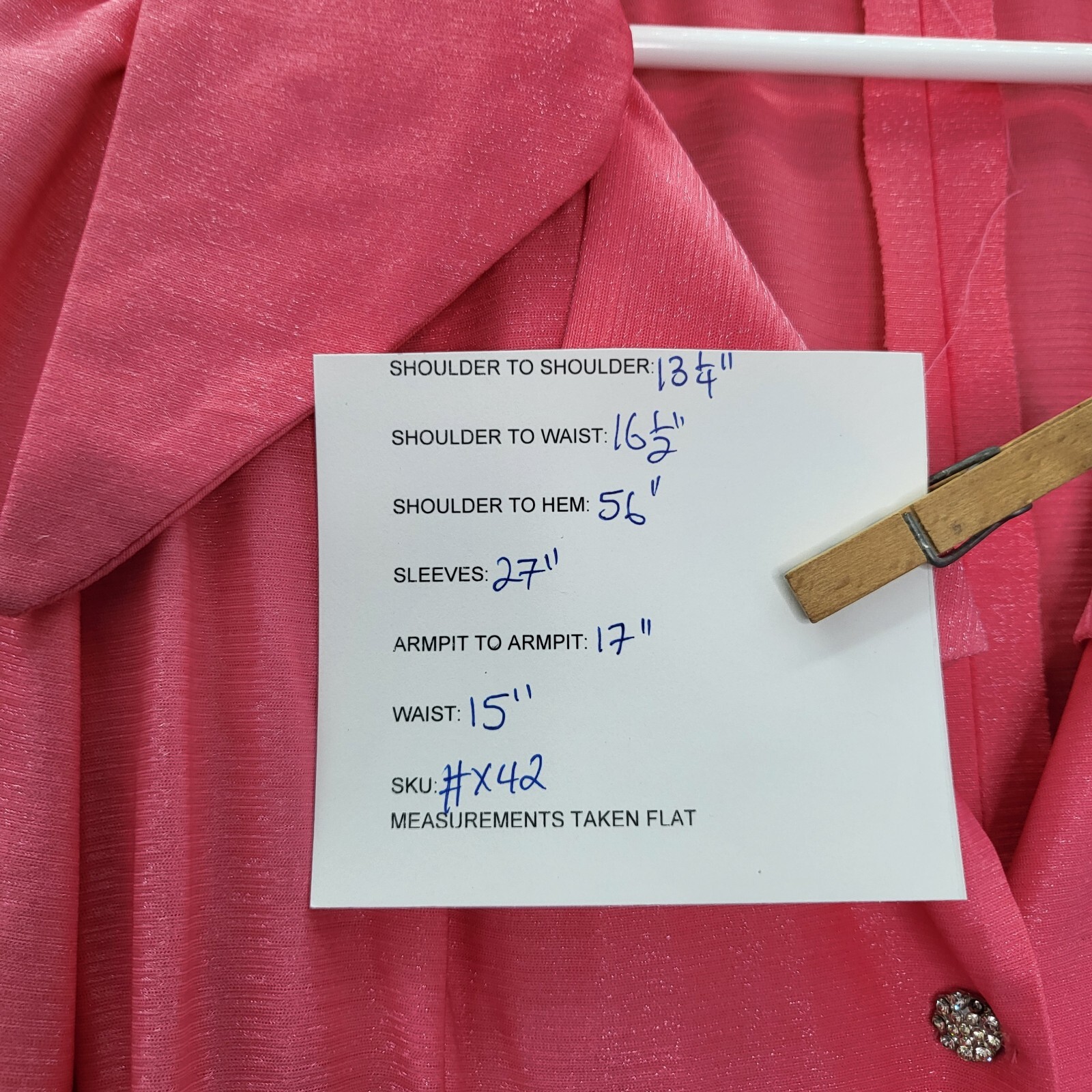 Vinrage Women Unbranded Chest Size 34 Inches Salmon Pink Color Dress