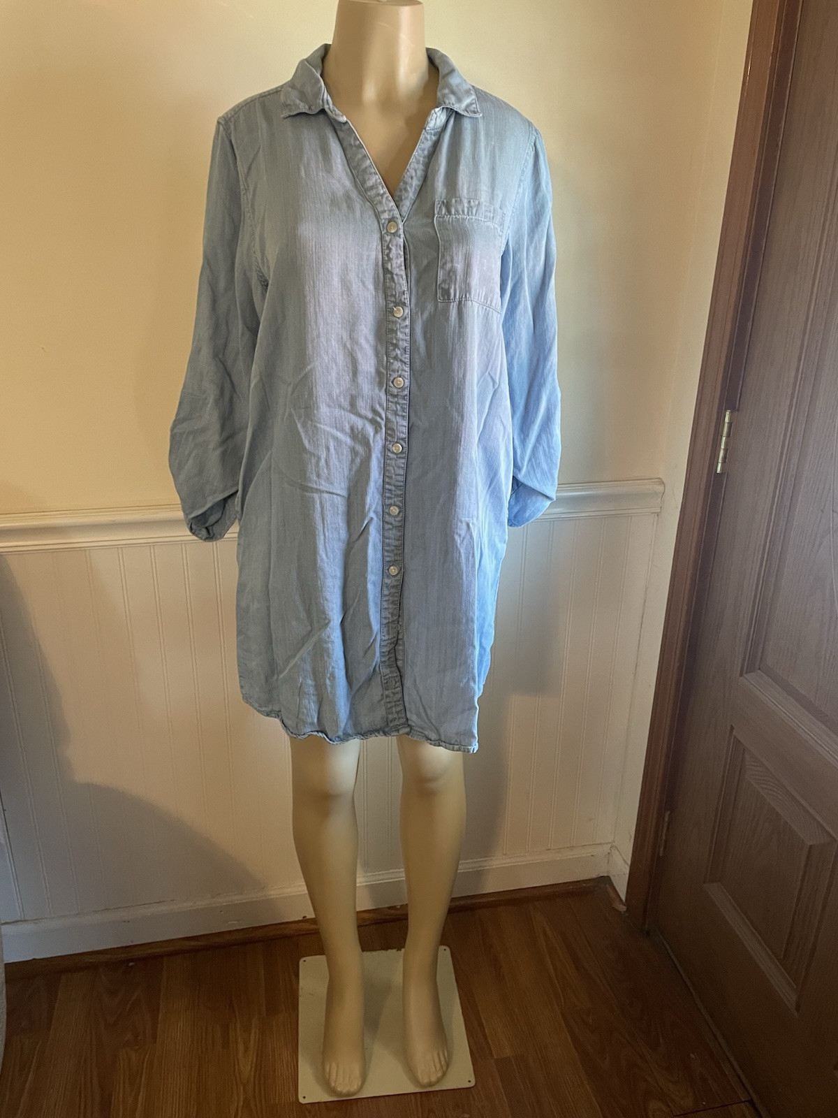 Lightweight, LARGE Long Sleeve Mini Dress Made With 100% Tercel Fabric, Pockets