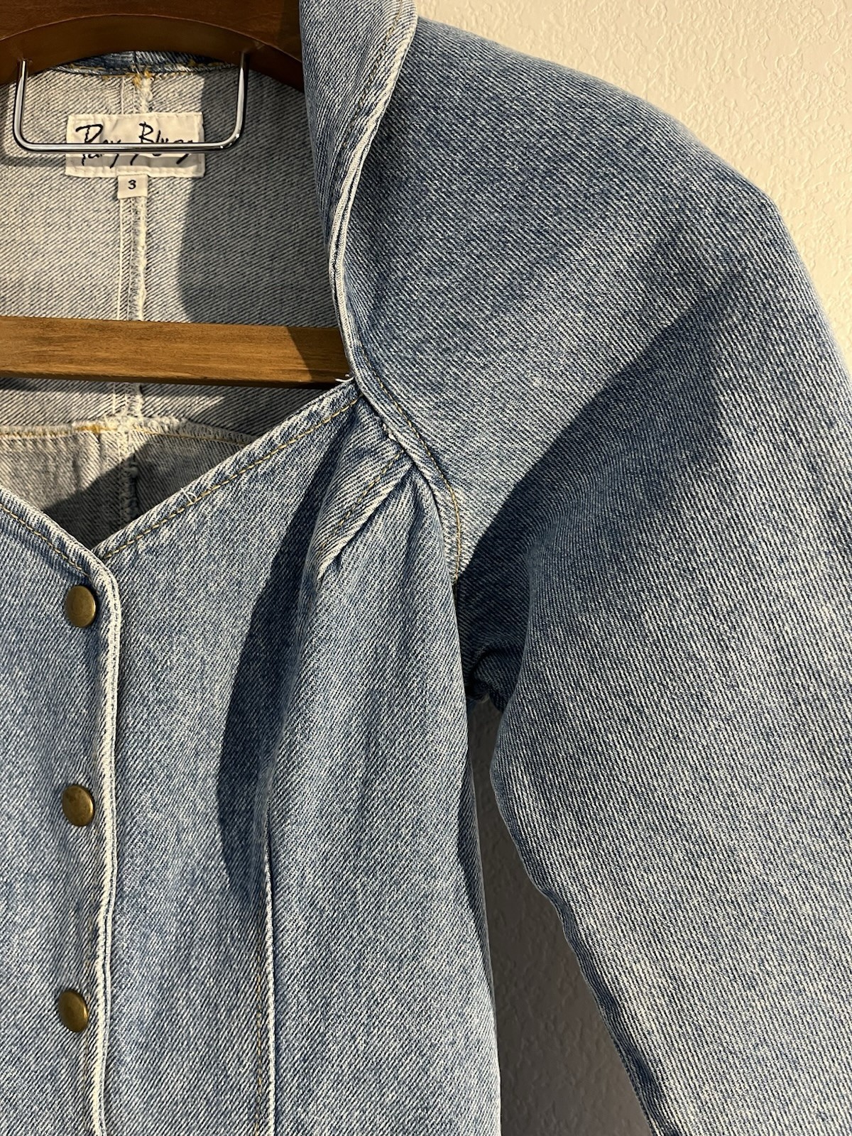 Paris Blues 80s 90s Vintage Light Denim Jean Snap Closure Bodycon Dress Size 3