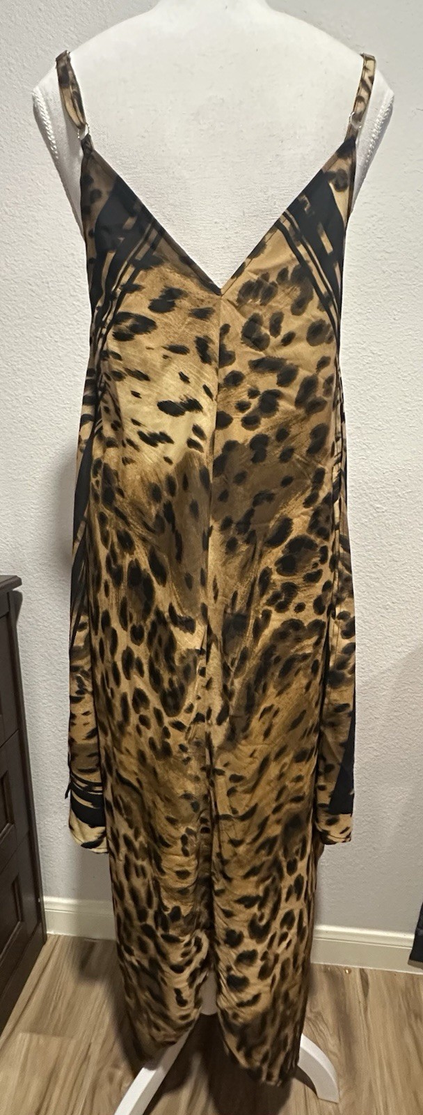 Tommy Bahama Leopard Animal Print Maxi Dress V-Neck Adjustable Straps S
