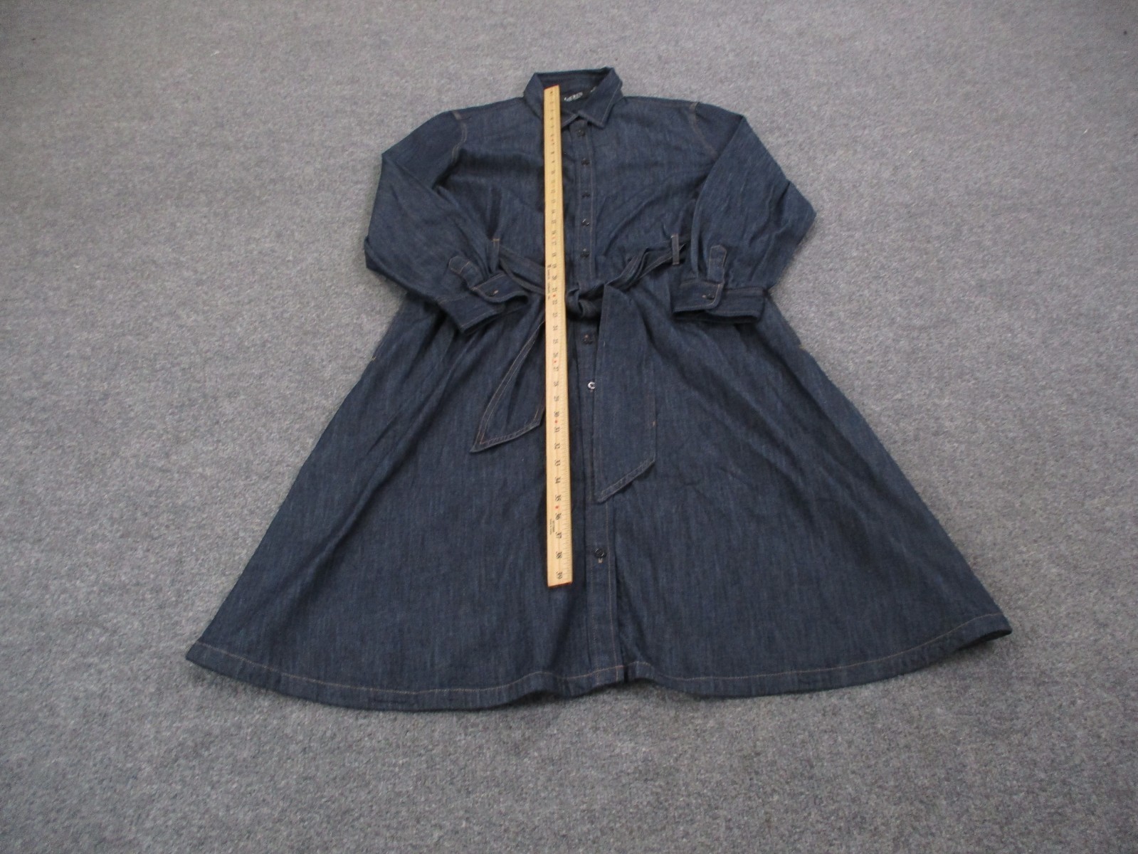 Ralph Lauren Dress Women 16 Blue Denim Loose Farm Prairie Cottegecore Flowy Belt