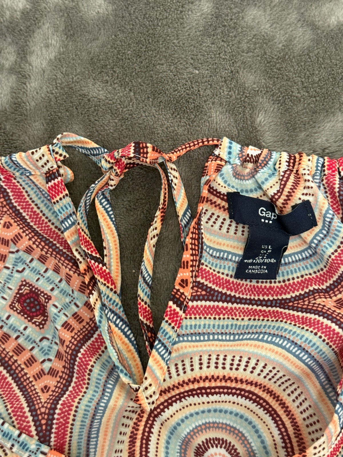 Gap Y2K Womens Midi Slip Dress L Shark bite hem Beach Vacation Swim