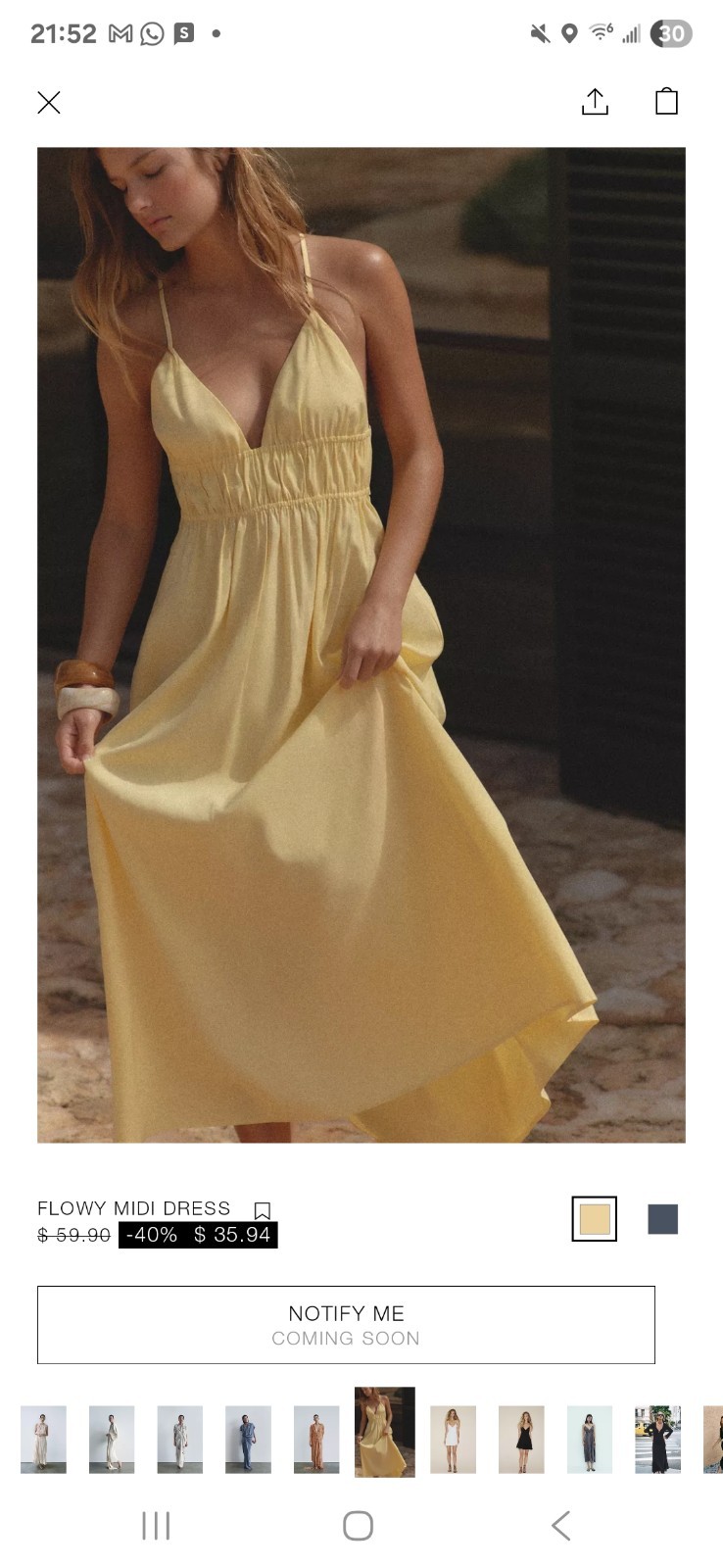 Yellow Maxi Dress – Women’s Size S