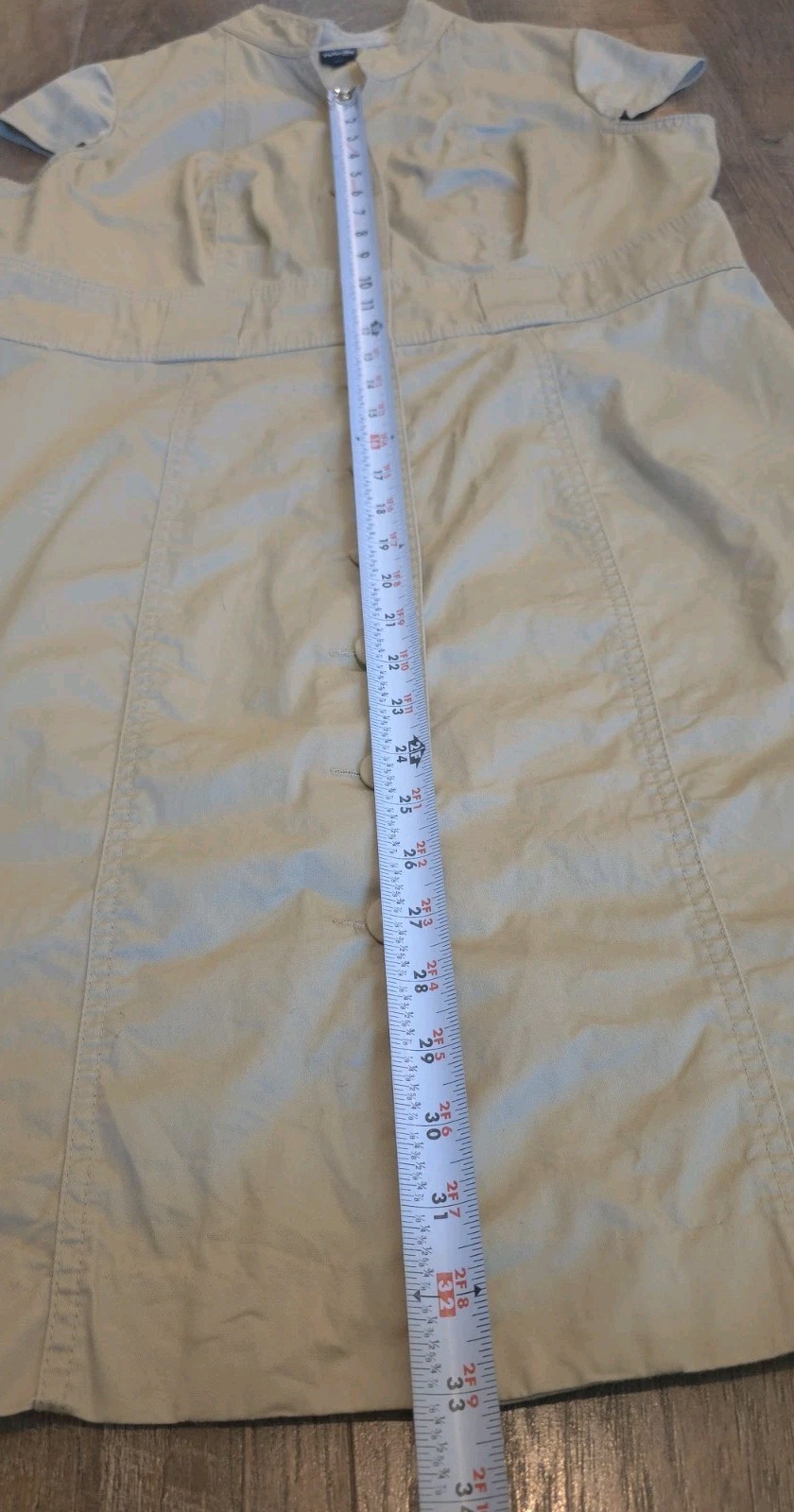 Rafaella Women’s Khaki Canvas Button Up Cotton Stretch Cargo Dress Size 12P