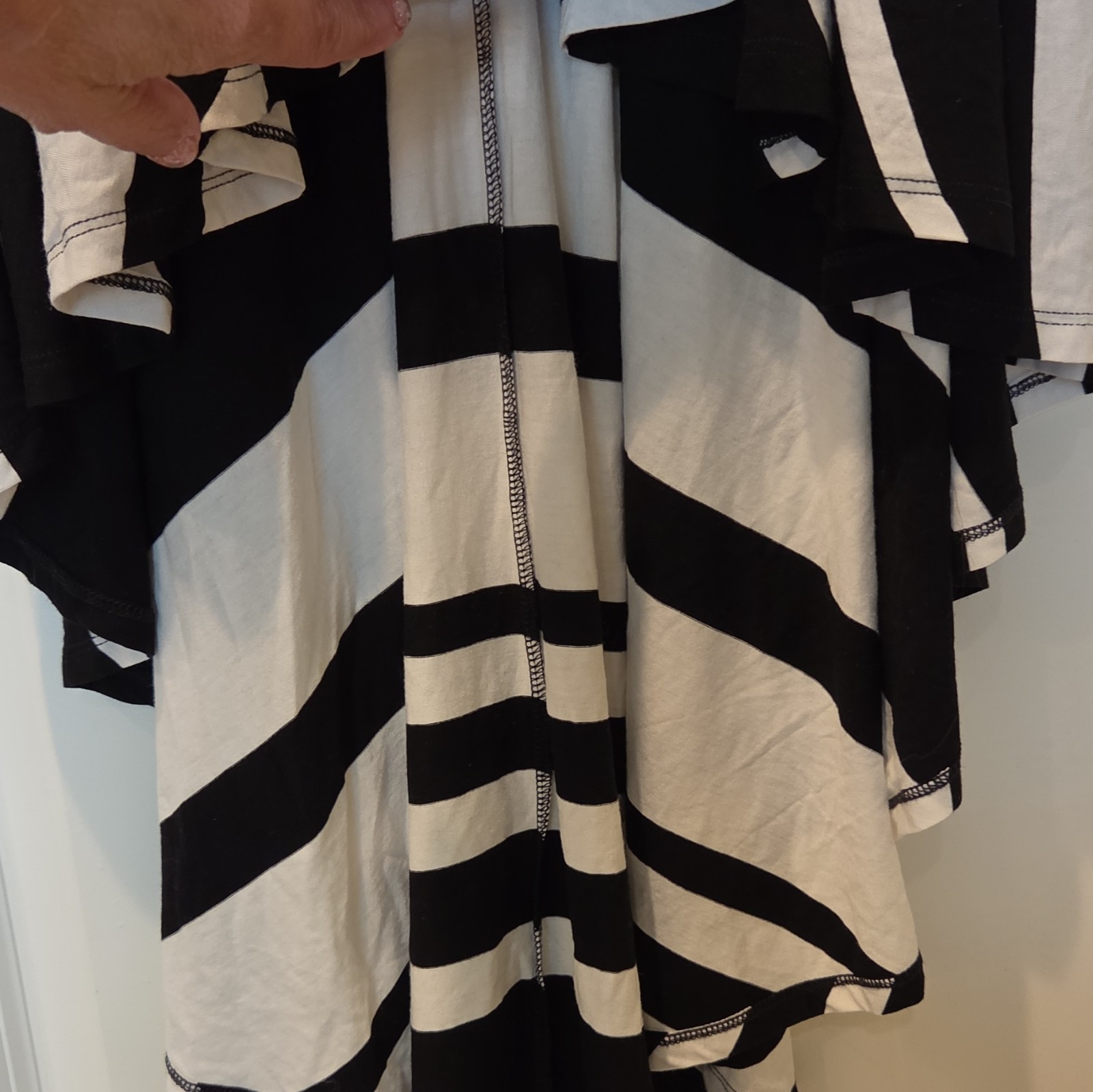 Ocean Drive Clothing Co. M Black White Striped Strapless Hi/Lo Dress G10