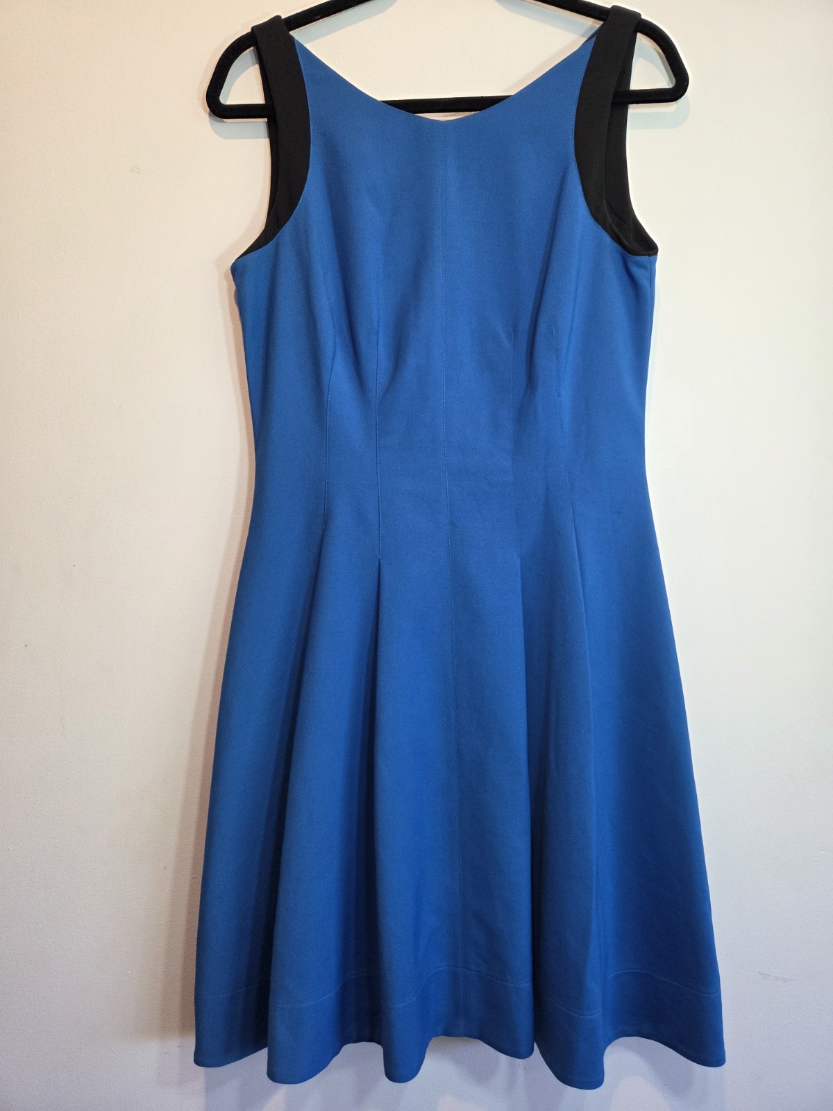 VERONIKA MAINE Size 10 Blue / Black A-Line Reversible Knee Length Dress