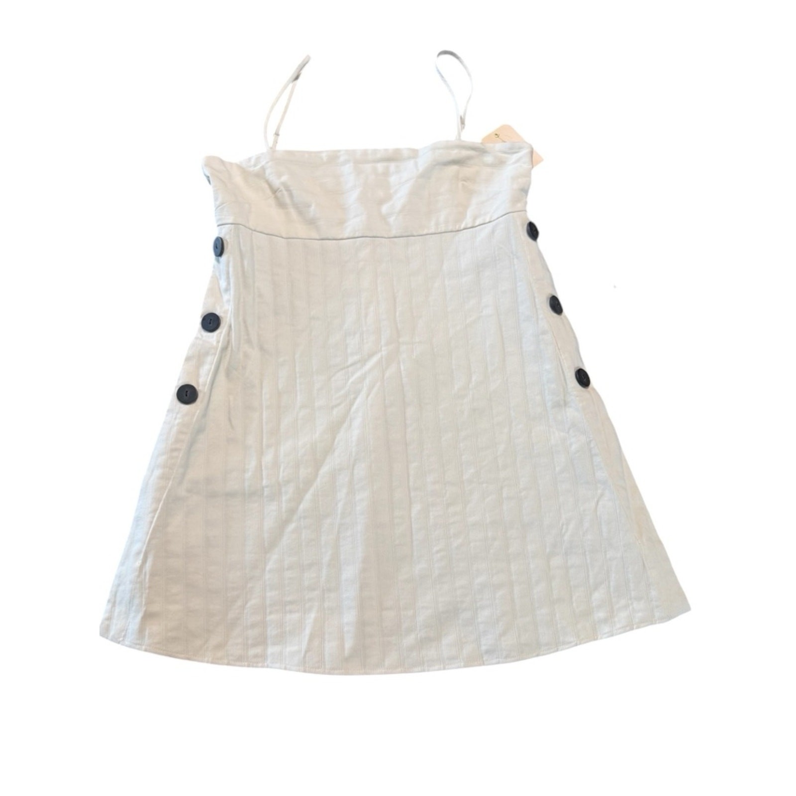 City Studios Juniors Side-Button Empire-Waist Mini Dress Neutral Summer NEW L