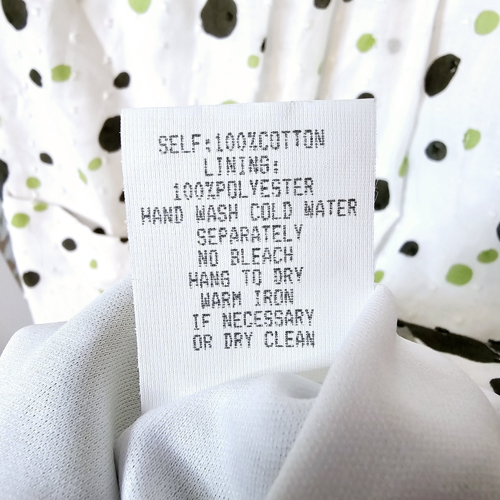 RABBIT RABBIT RABBIT DESIGNS ART DECO DRESS Women 10 White/Green Modern PolkaDot