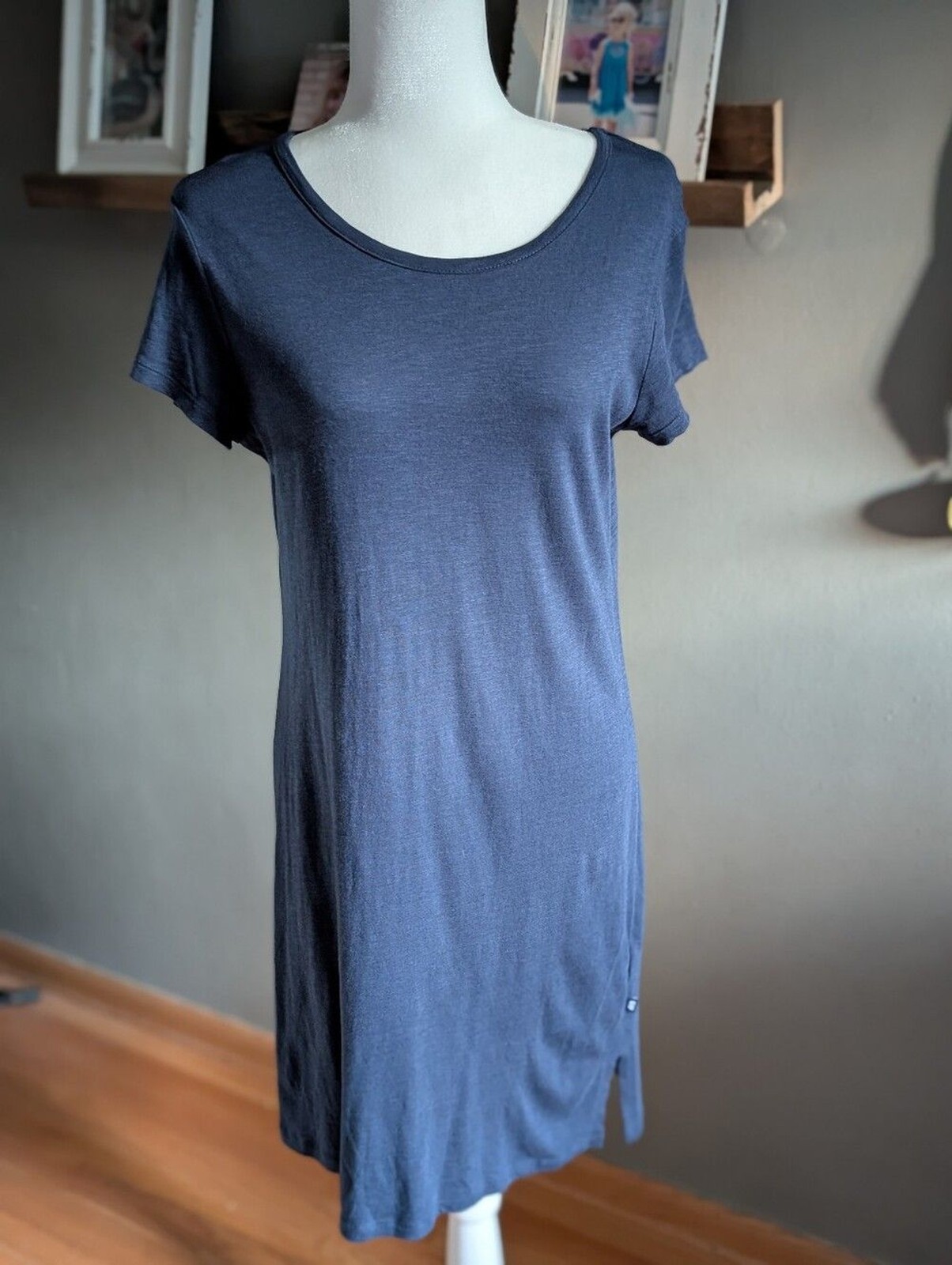 GAP Womens Small Navy Blue Coastal Minimalist Summer T-Shirt Shift Dress