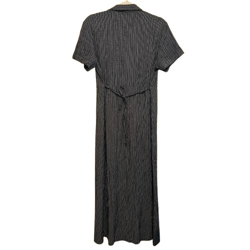 Style & Co Button Front Dress 90s Y2K Tie Back Maxi Dress Womens 10 Black White