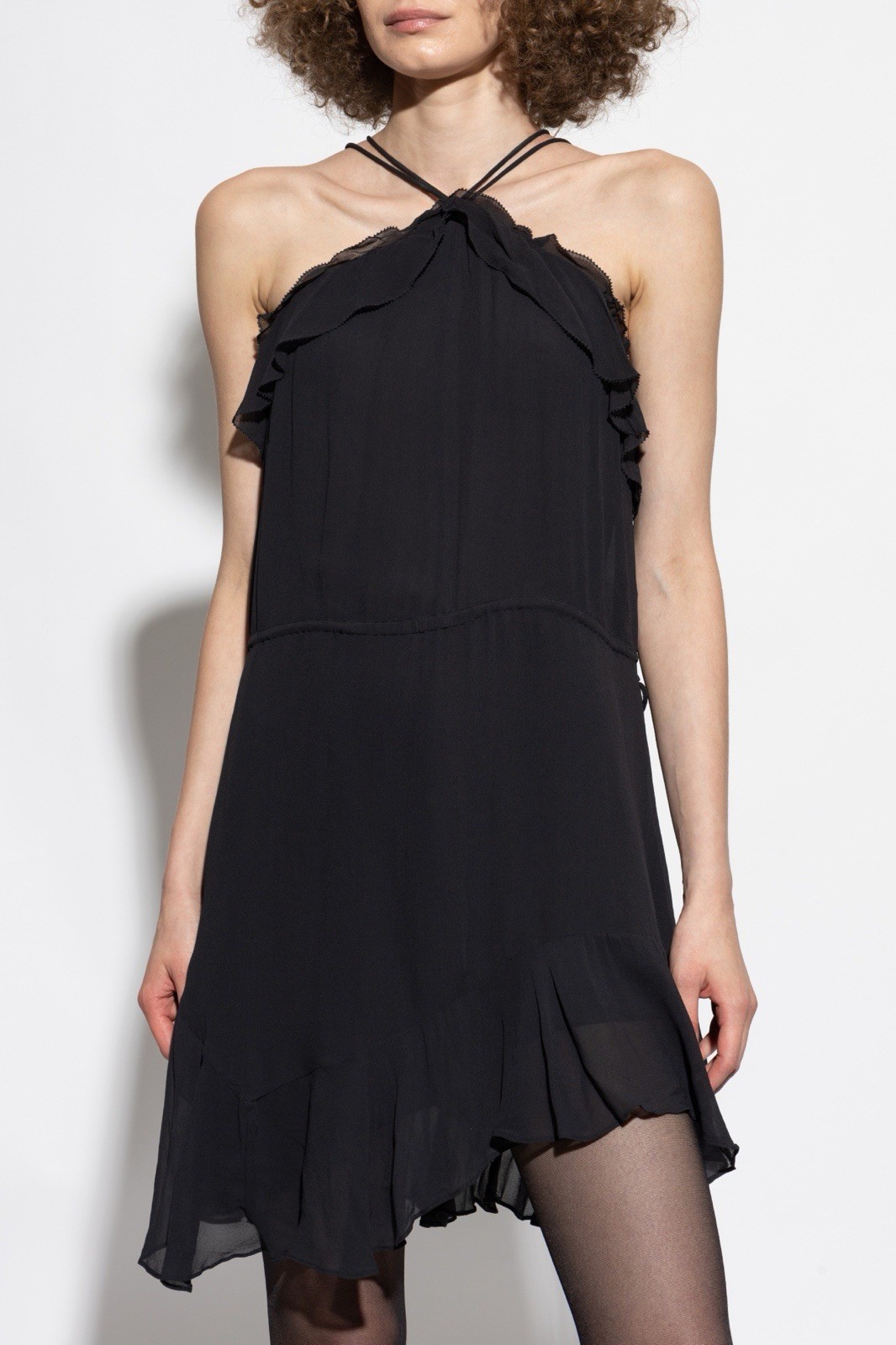 Isabel Marant Etoile Women’s Betty Spaghetti Strap Ruffle Short Mini Dress S 34