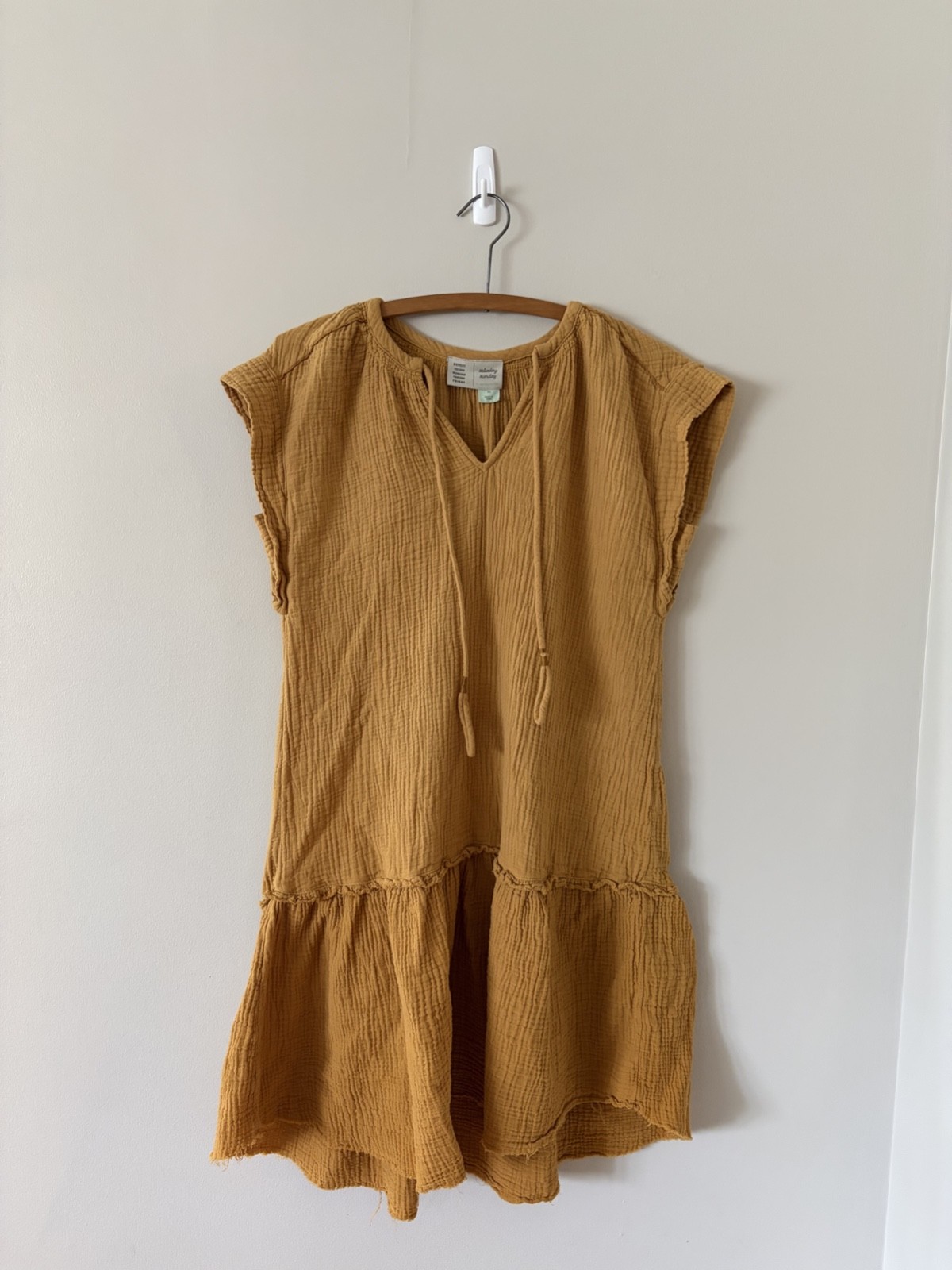 Anthropologie XS Saturday Sunday Lydia Ombre Tunic Boho Dress Gauze Yellow