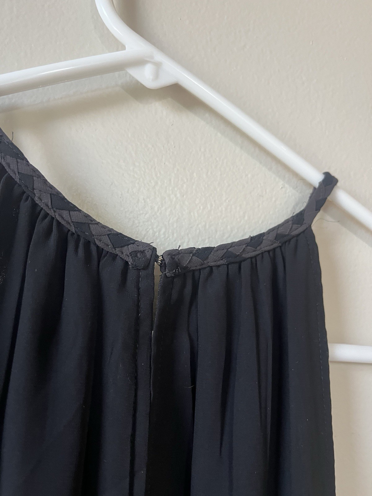 H&M Black Chiffon Halter Neck Knee Length Lined Dress Size 2 Regular Solid