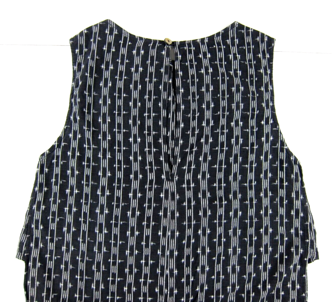 No Mad 100% Cotton Black White Asian Pocket Tank Apron Open Sides Dress Large