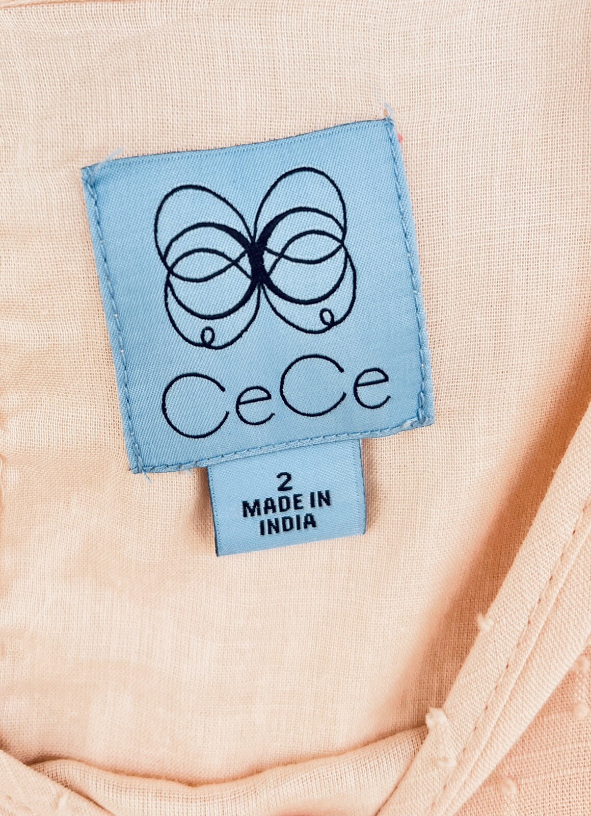 CeCe dress 2 Ladies peach gathered lined Summer Fall $129
