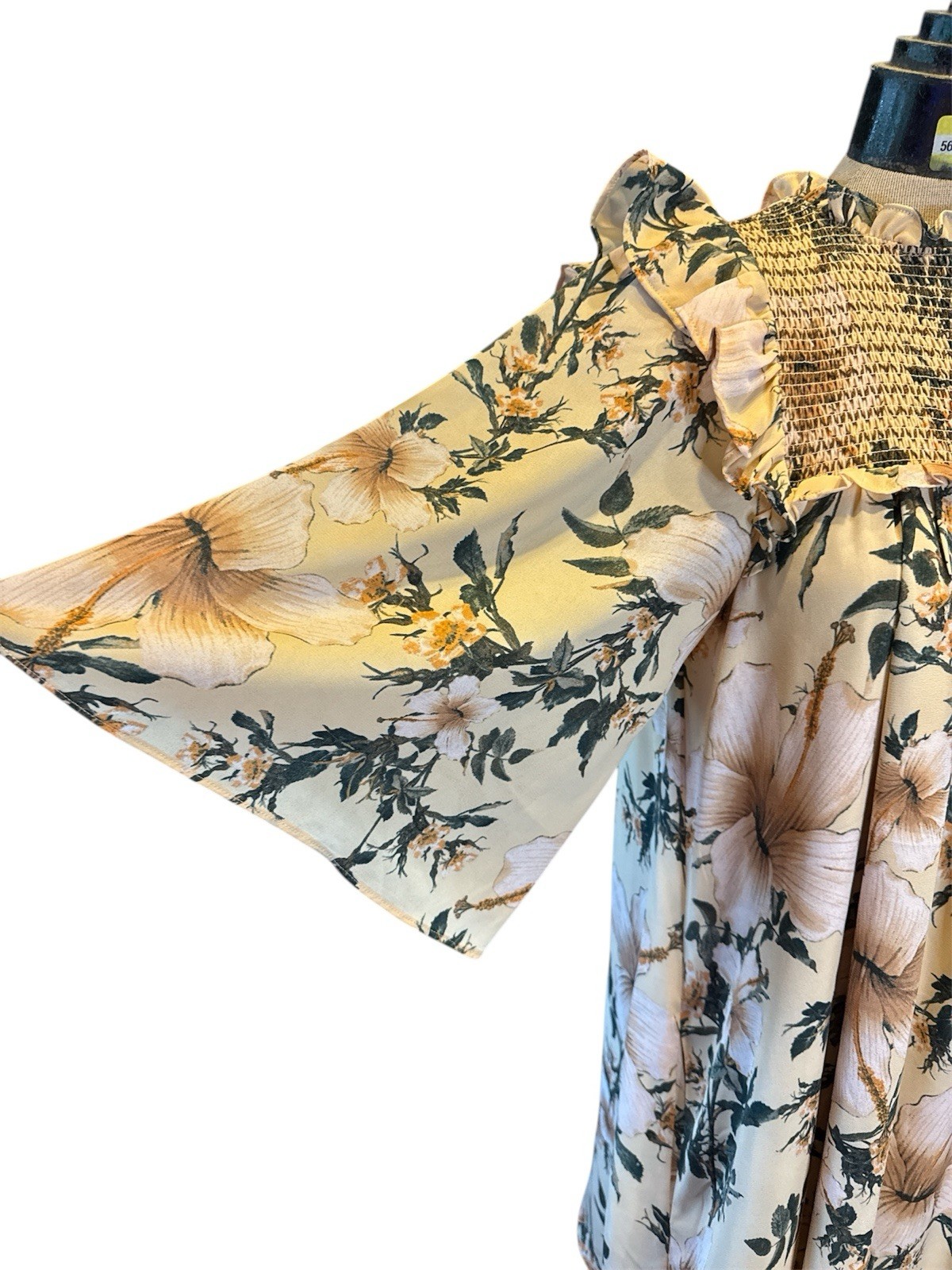 NWT Happy Nature x Kate Hudson Smocked Dress Small S Knee Length Sustainable