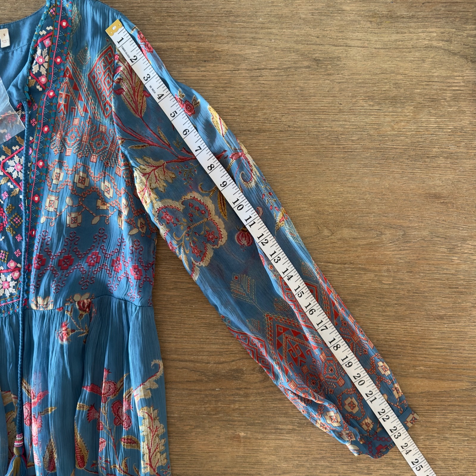 NEW Soft Surroundings Mirapani Dress-Embroidered Beaded Boho Floral Maxi-Size S
