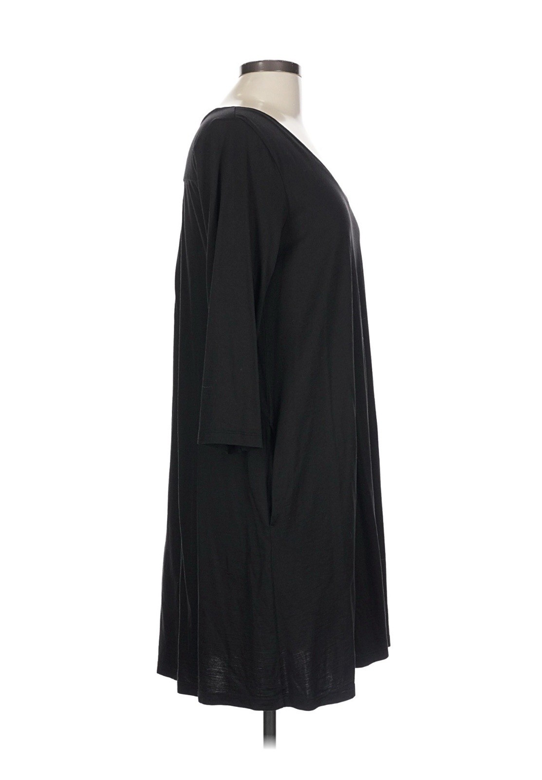 Women’s Large Wool& Wooland Dress Rowena Black Long Sleeve Merino