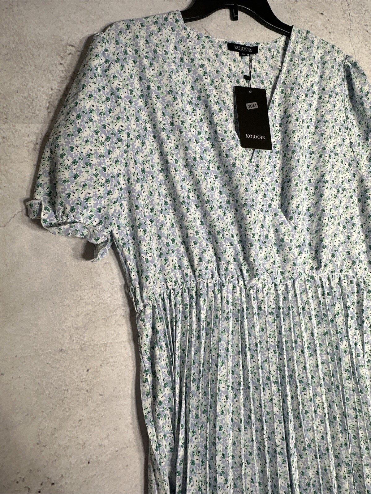 Kojooin Women’s Wrap Green Flower Xl Dress