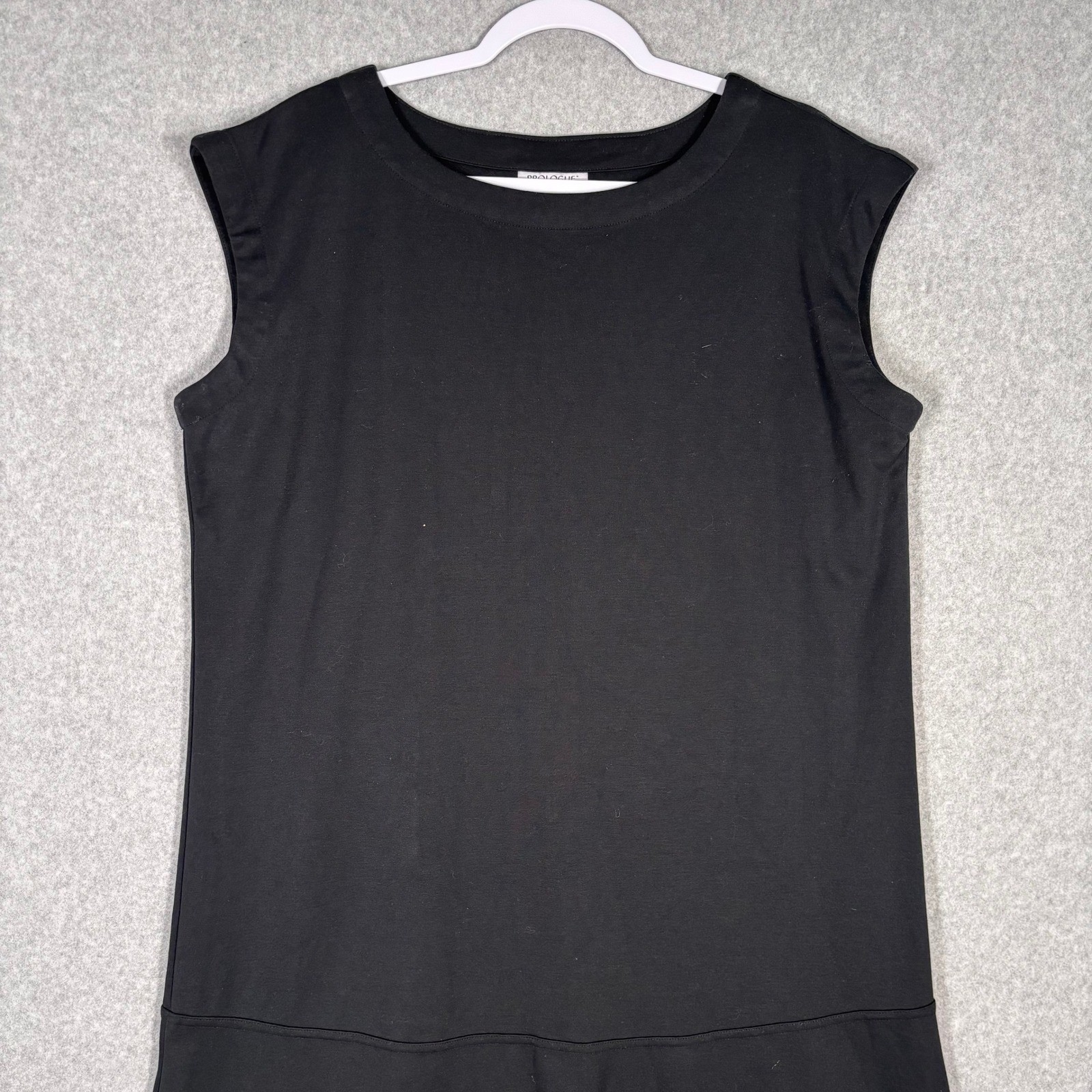 Prologue Tiered Midi Dress Large Jersey Stretch Modest Minimal Basic Comfort