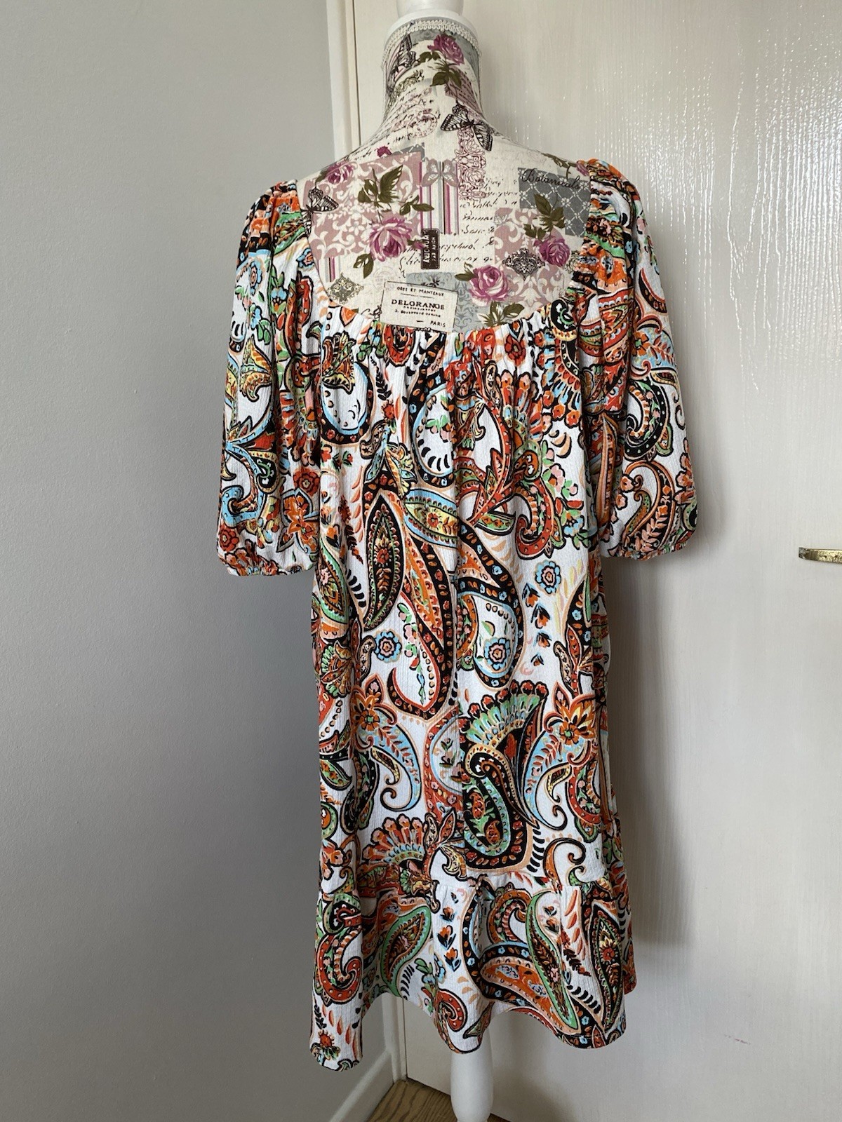 Papaya Curve Paisley Dress UK 20 Boho Floaty Smock Tunic Summer Holiday Beach
