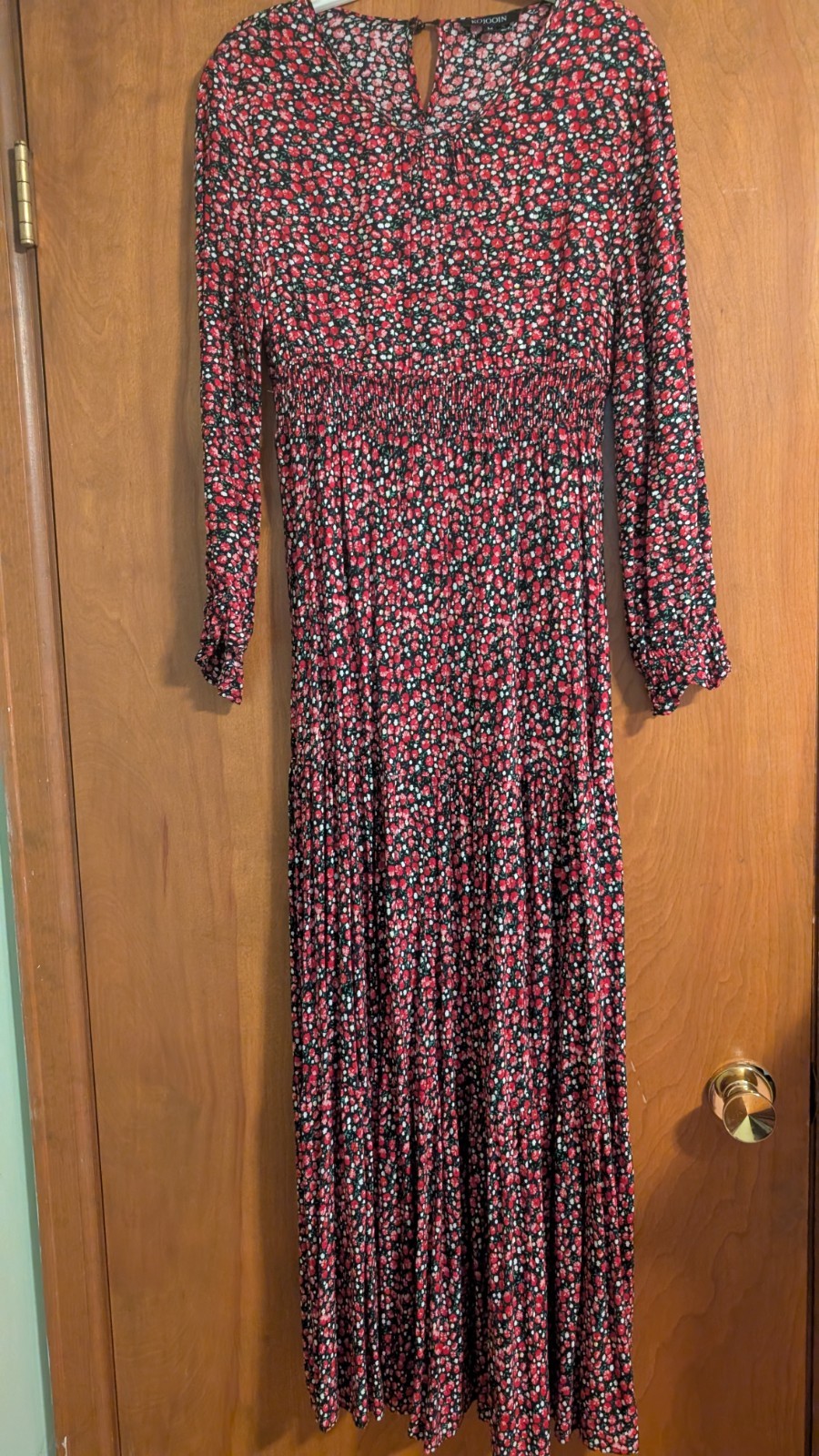 Floral Maxi Dress Kojooin Long Sleeves Tiered