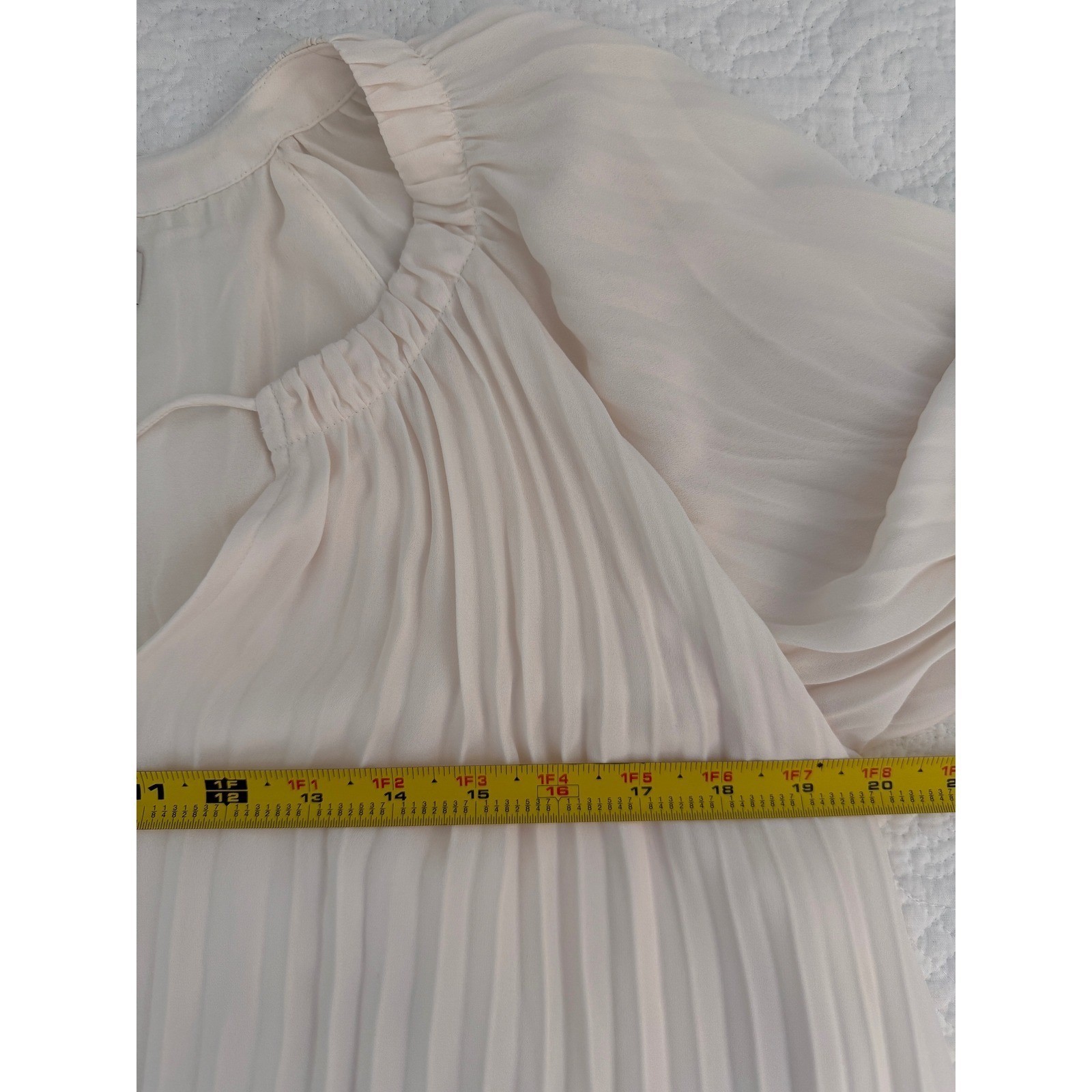 AYR Love Letter Dress White Pleated Balloon Sleeve Mini Dress Small Bride Chic