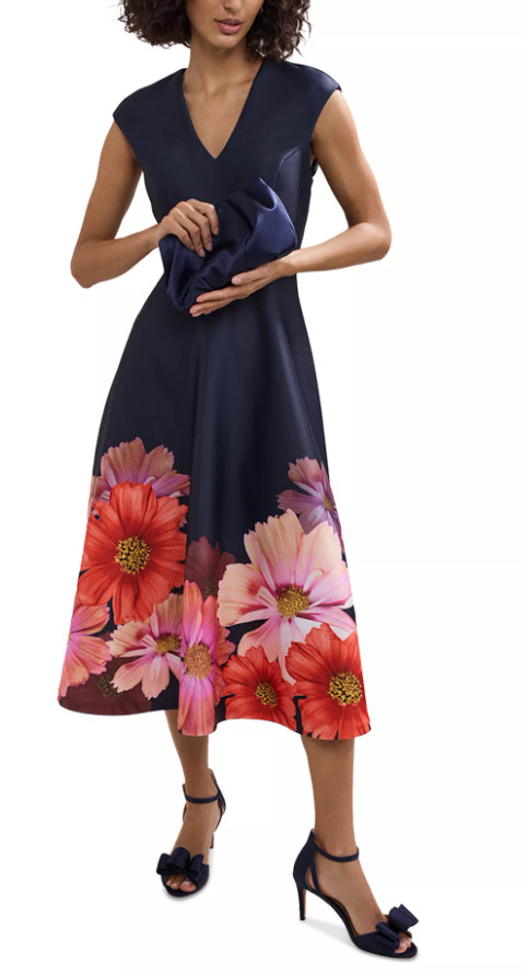 Phase Eight Rakhi Navy fit & flare Midi Dress – size 12 / 16 UK – retail $325