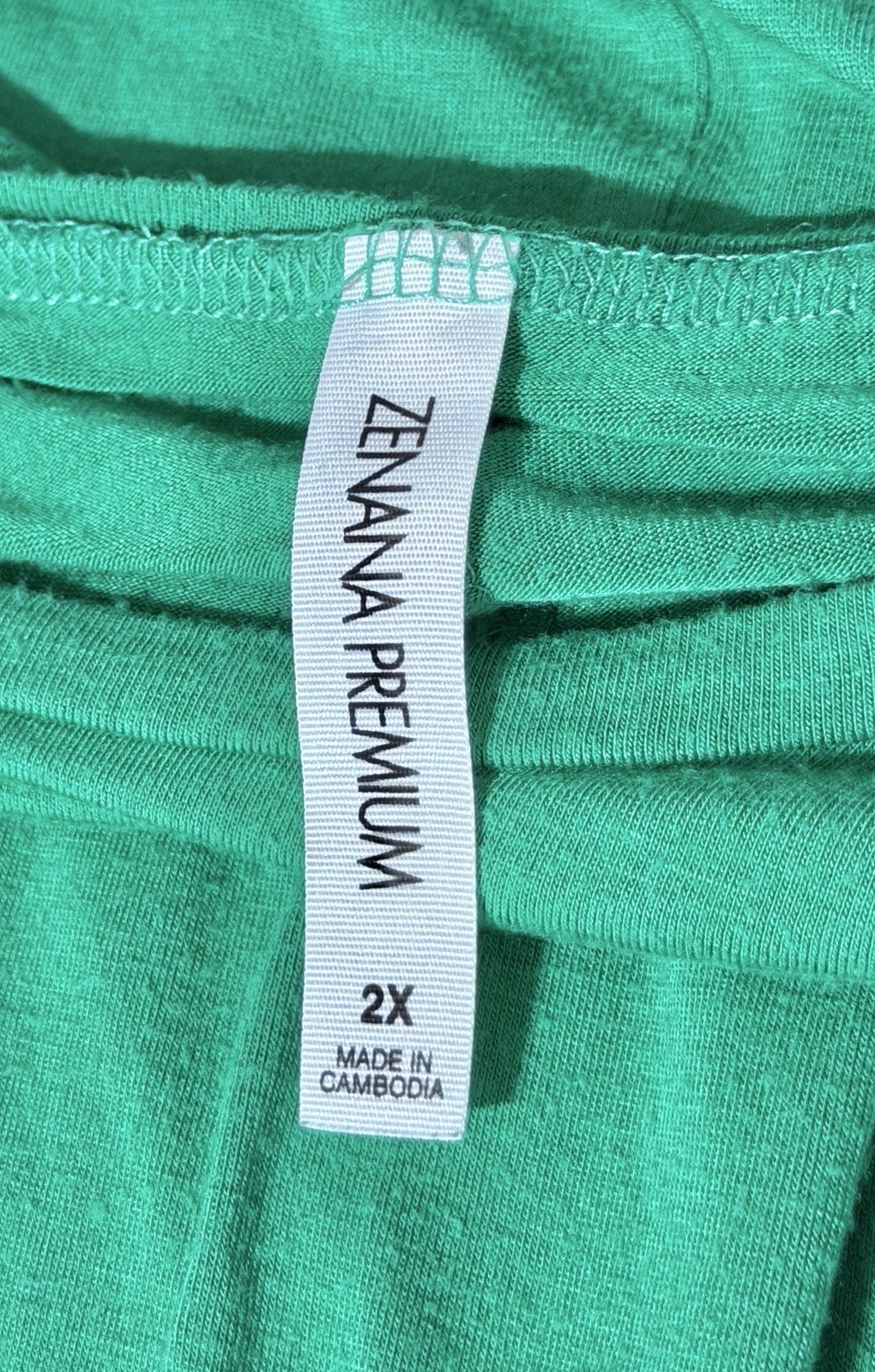 Zenana Premium Green Solid Knit Tunic 2X Scoop Neck Long Sleeve Stretch