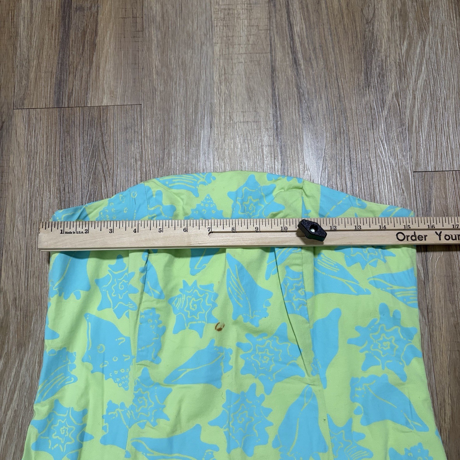 Lilly Pulitzer Moxie Strapless Stretchy Mini Dress Guava Green Conched Out 10