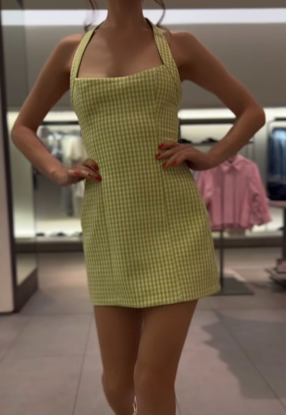 ZARA : Gingham Halter Dress : 3152/397 | *UK Buyers No Import Fees*