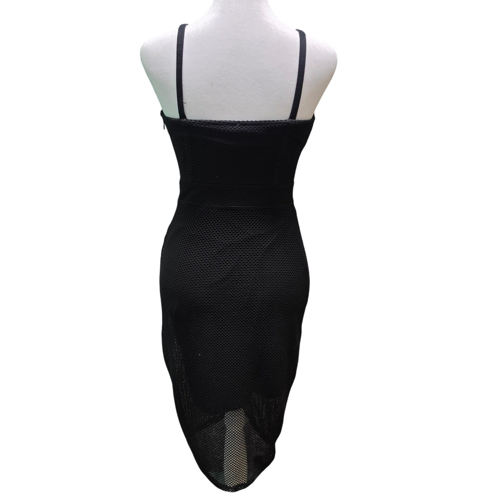 Sheath Dress Express Size 0 Womens Black Mesh Overlay Bodycon Sweetheart