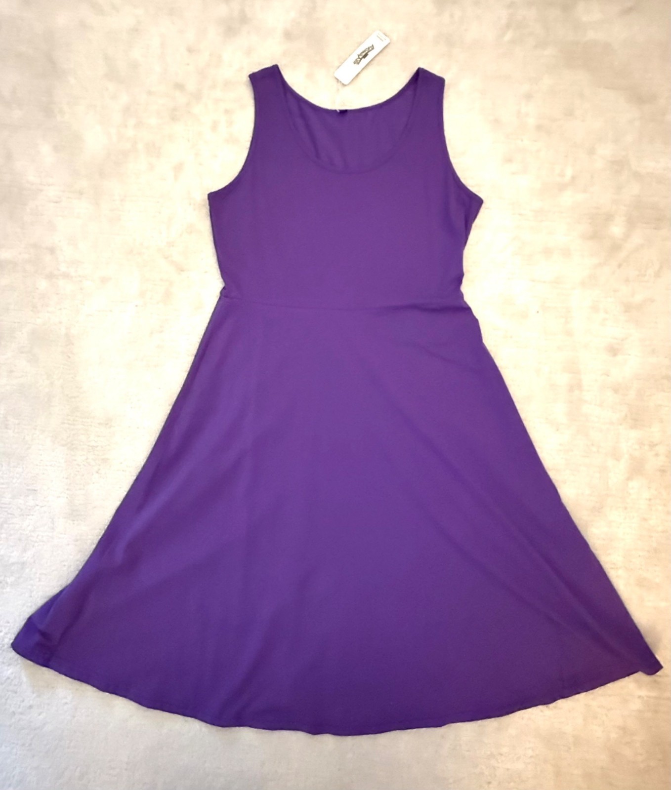 Styleword Purple Sleeveless Tank Dress A Line Cotton Spandex Knit Size Medium