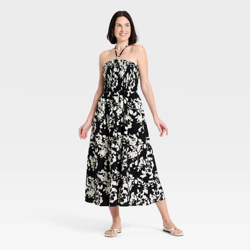 Women Smocked Maxi Dress – A New Day Black M