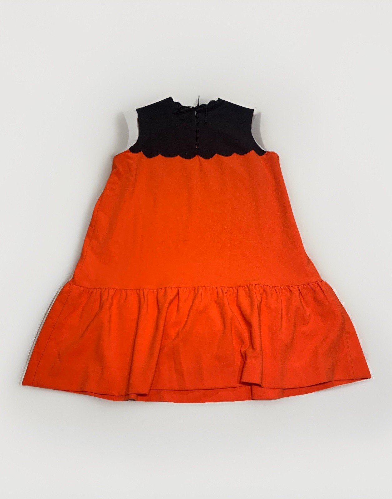 Victoria Beckham For Target Women 2X Orange Black Sleeveless Dress Scallop Smock