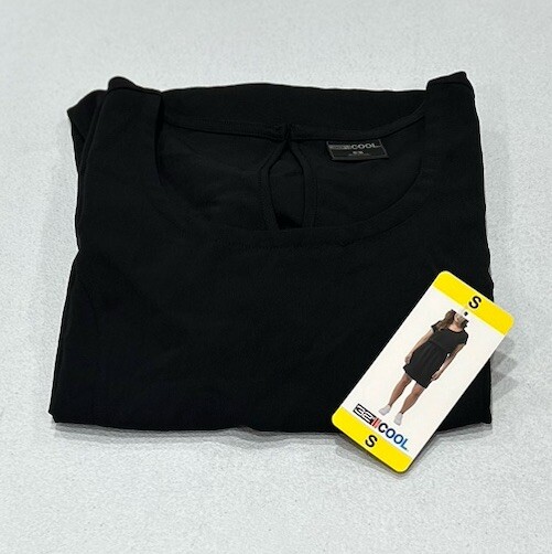 32 Degrees Cool Women’s Crew Neck Short Sleeve Dress, Black, Size S