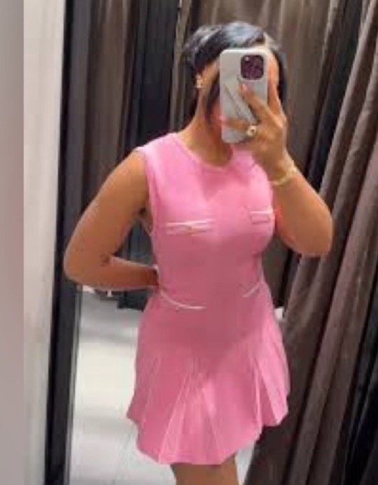 ZARA SIZE L SS25 MINI KNIT DRESS PINK DRESS H& M