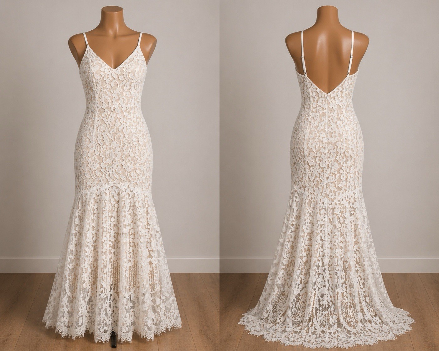 Lulus Flynn Lace Maxi Dress 2X Ivory Bridal Mermaid Wedding Guest