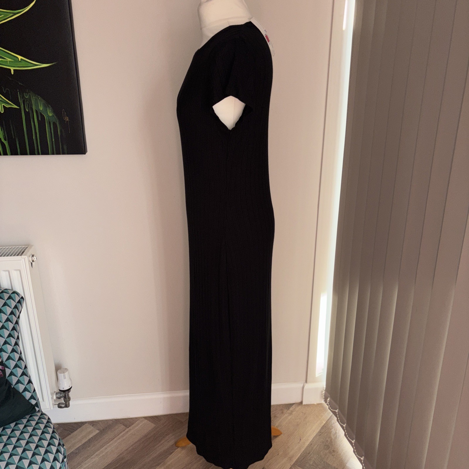 Dress Ribbed M&S Body Short Sleeve Long Stretch In L & XL New With Tag Comfy