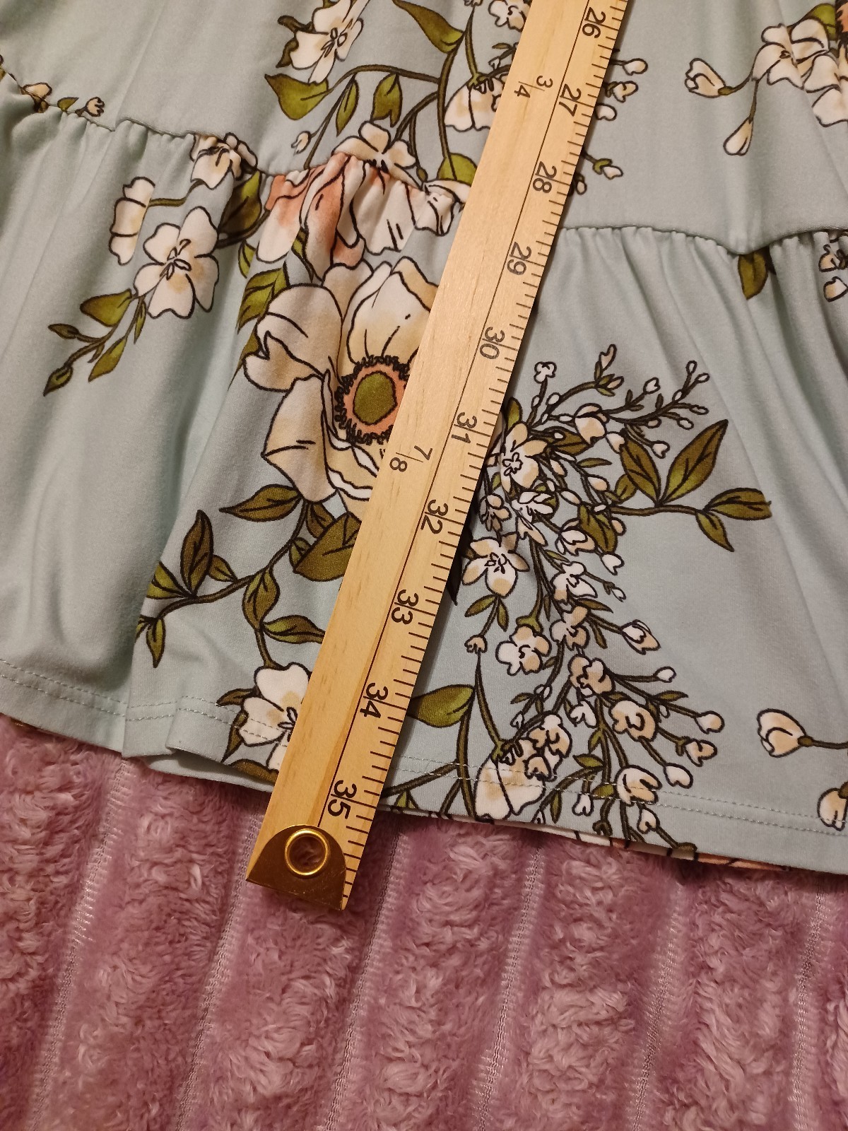 No Boundaries Women’s Green Floral Babydoll Dress XL Crochet Waist Stretch