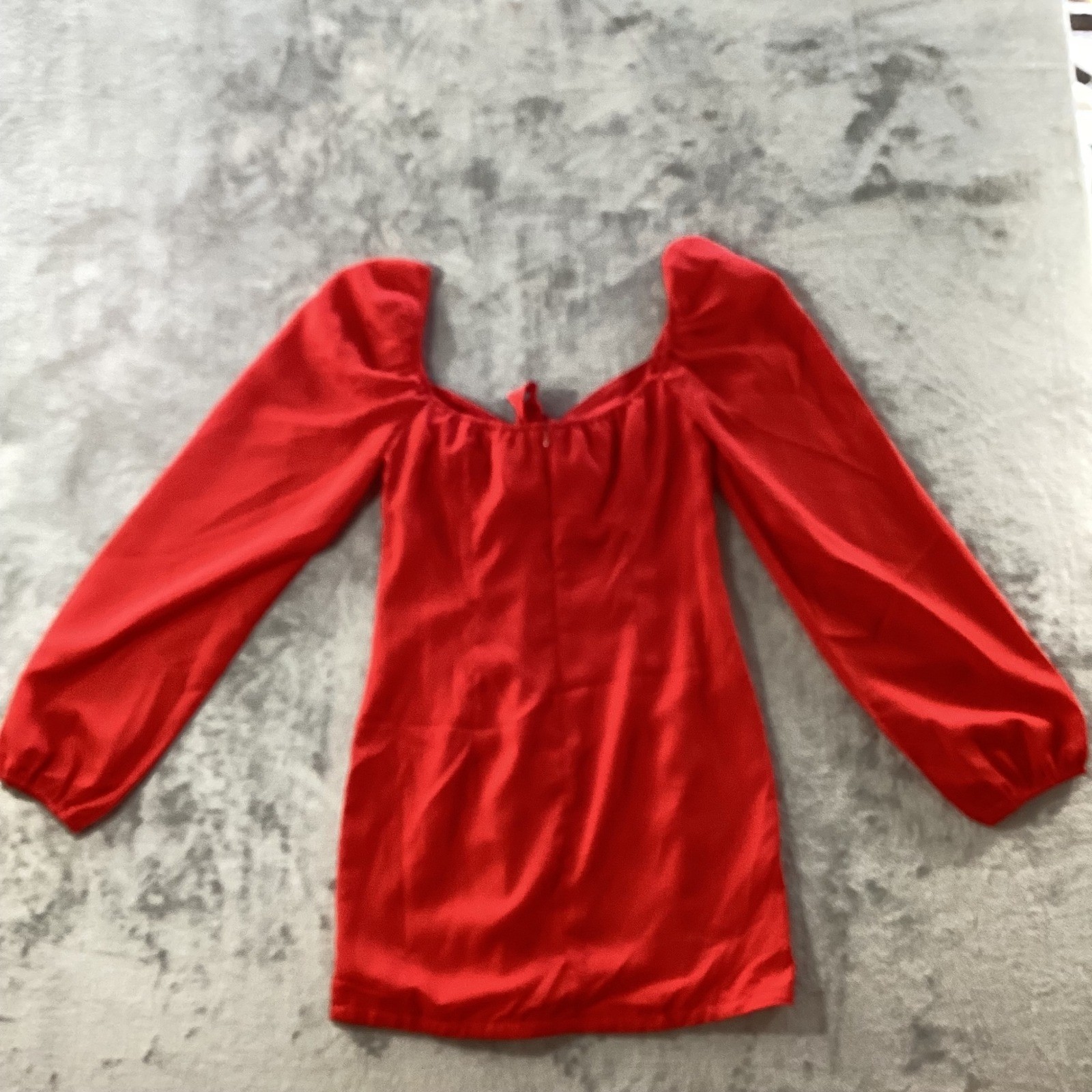 Fashion Nova Sweet Sayings Mini Dress Medium Red NEW Puff Sleeve Tie Front