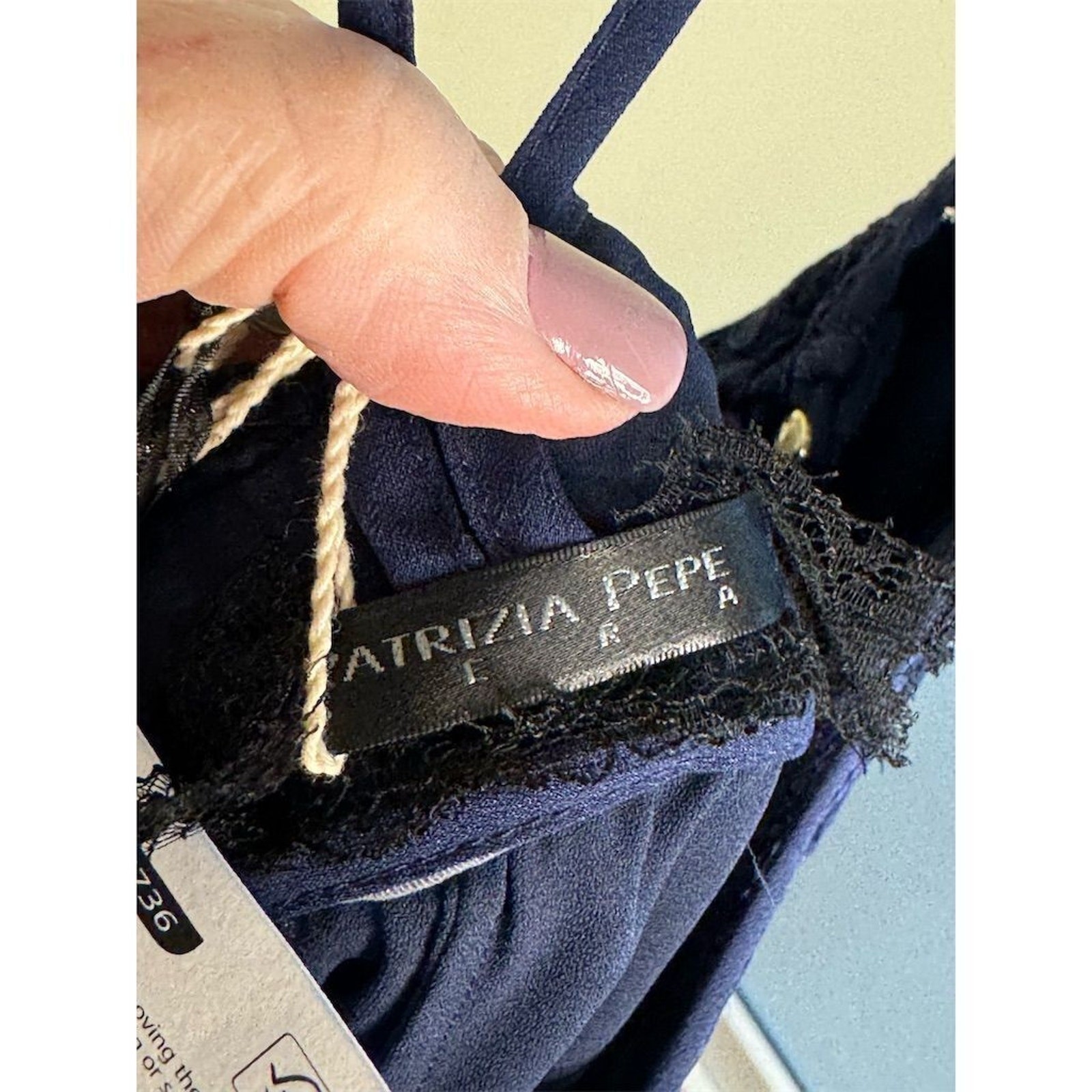 Patrizia Pepe Sera NWT Blue Lace Maxi Dress in Midnight Size IT 42/US 6